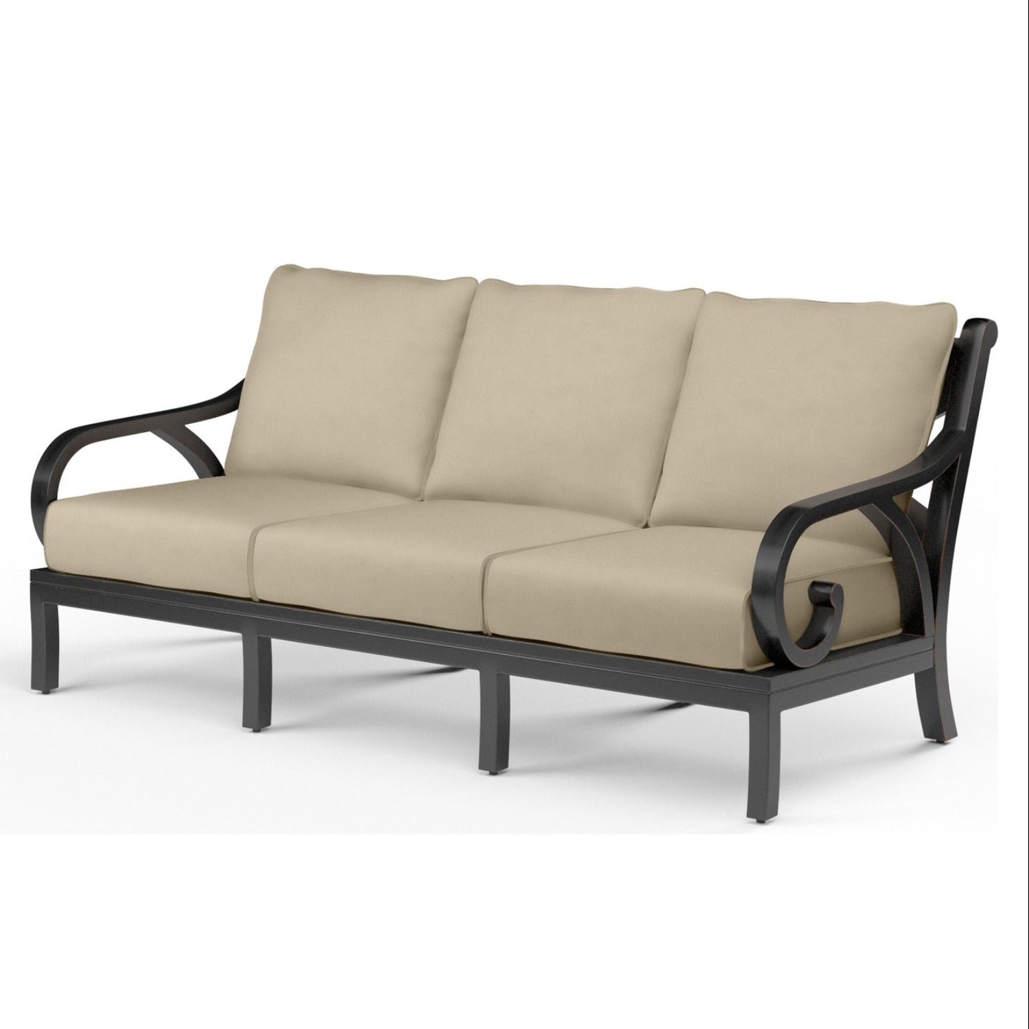 Sunset West Monterey Linen Stone w/Self Welt Outdoor Sofa