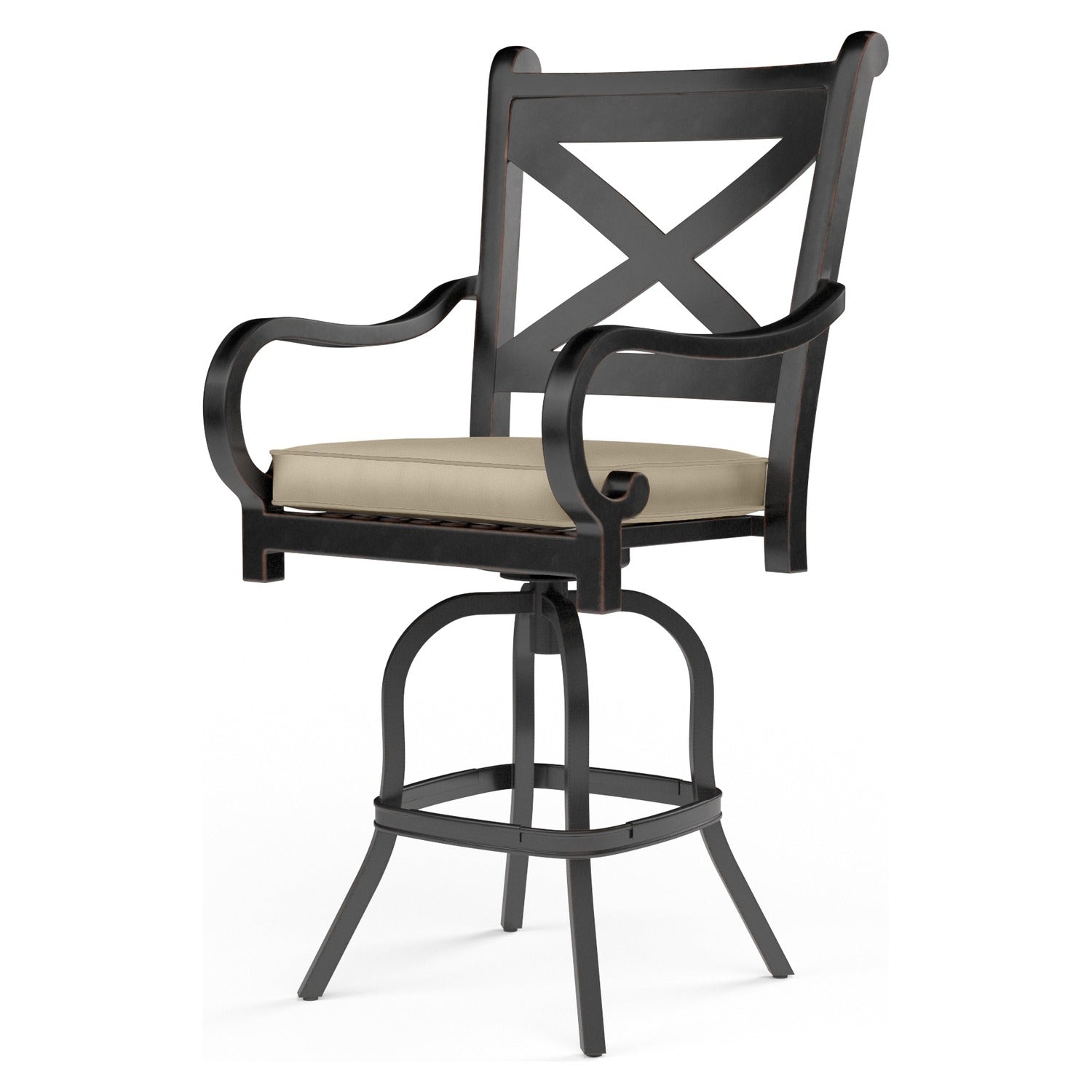 Sunset West Monterey Linen Stone w/Selt Welt Outdoor Counter Stool