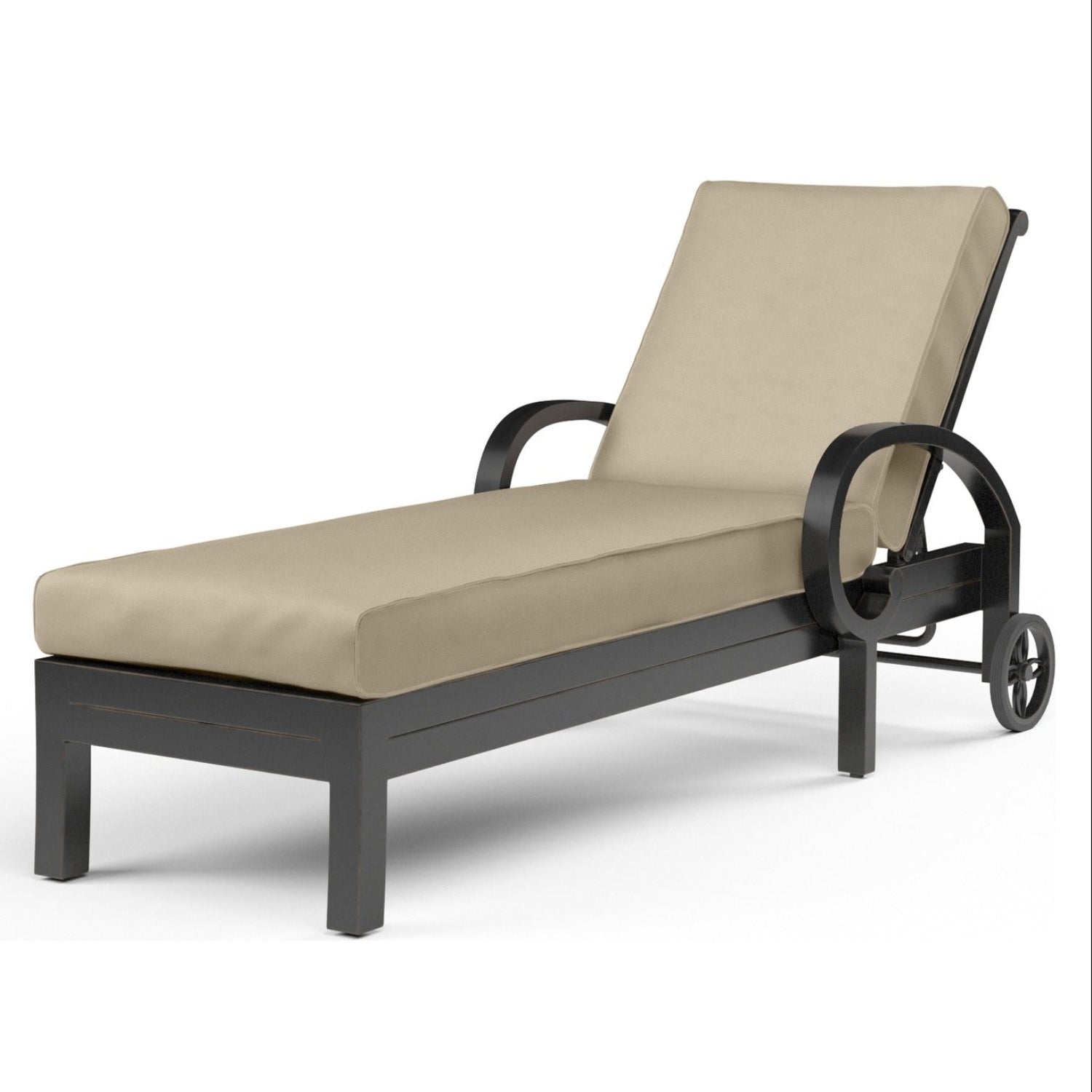 Sunset West Monterey Linen Stone w/Selt Welt Outdoor Chaise Lounge