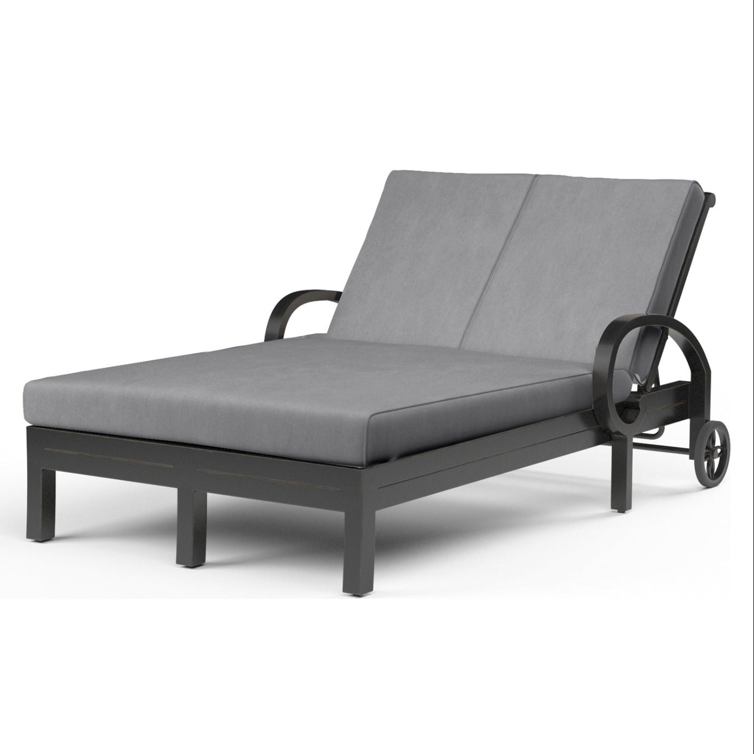 Sunset West Monterey Canvas Granite w/Self Welt Double Outdoor Chaise