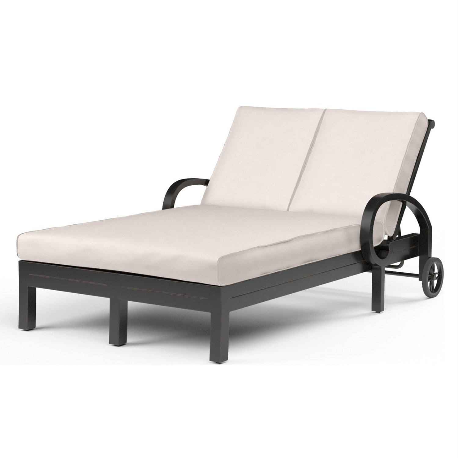 Sunset West Monterey Canvas Natural w/Self Welt Double Outdoor Chaise