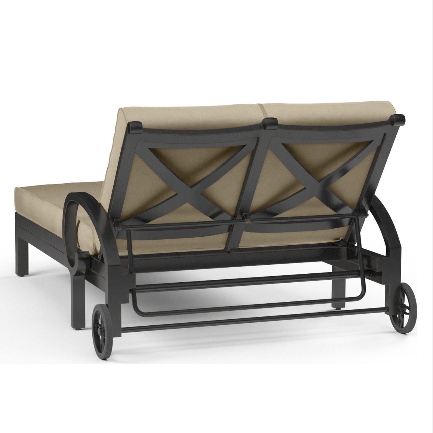 Sunset West Monterey Linen Stone w/Selt Welt Double Outdoor Chaise