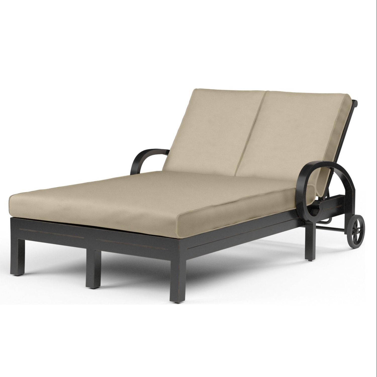 Sunset West Monterey Linen Stone w/Selt Welt Double Outdoor Chaise