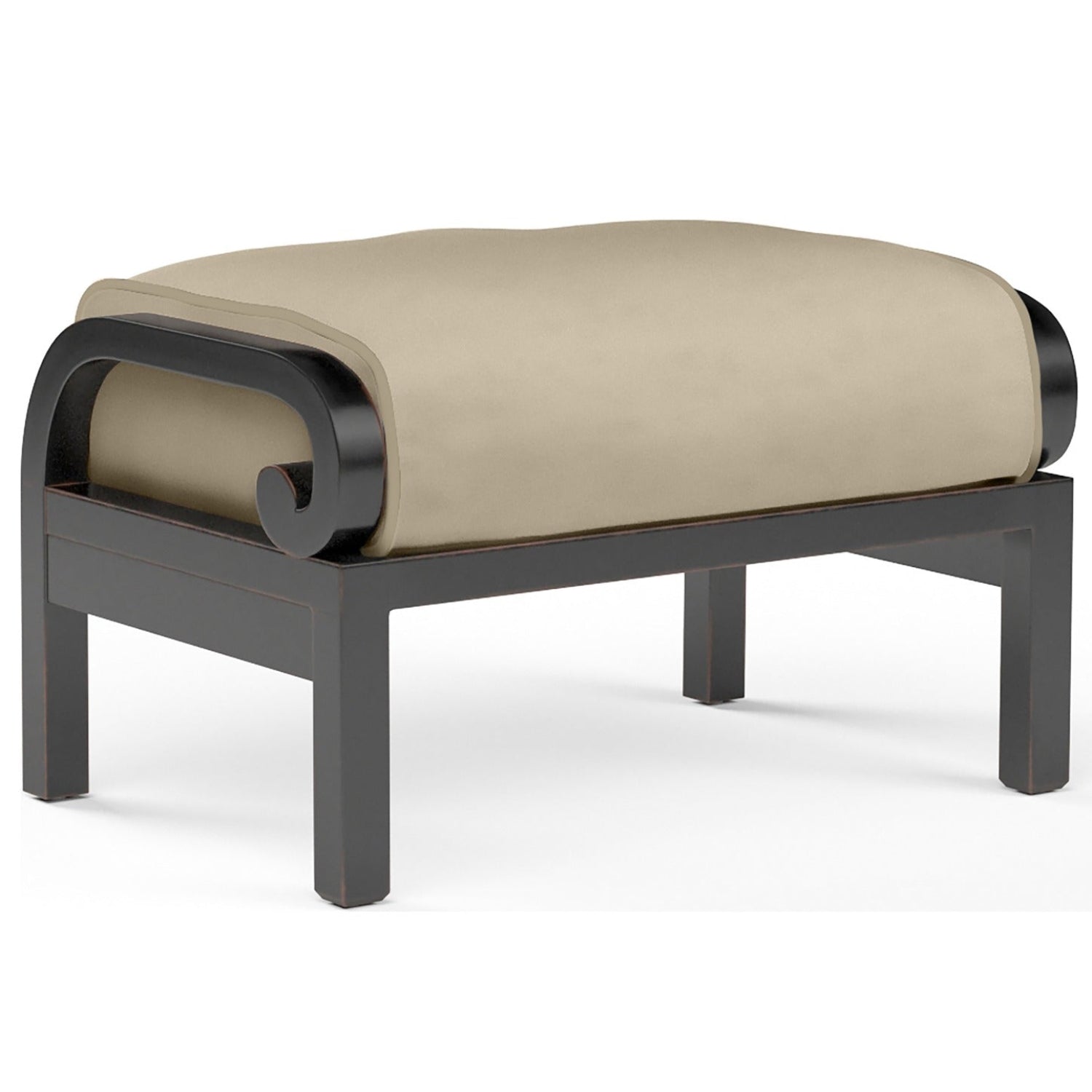 Sunset West Monterey Linen Stone w/Selt Welt Outdoor Ottoman