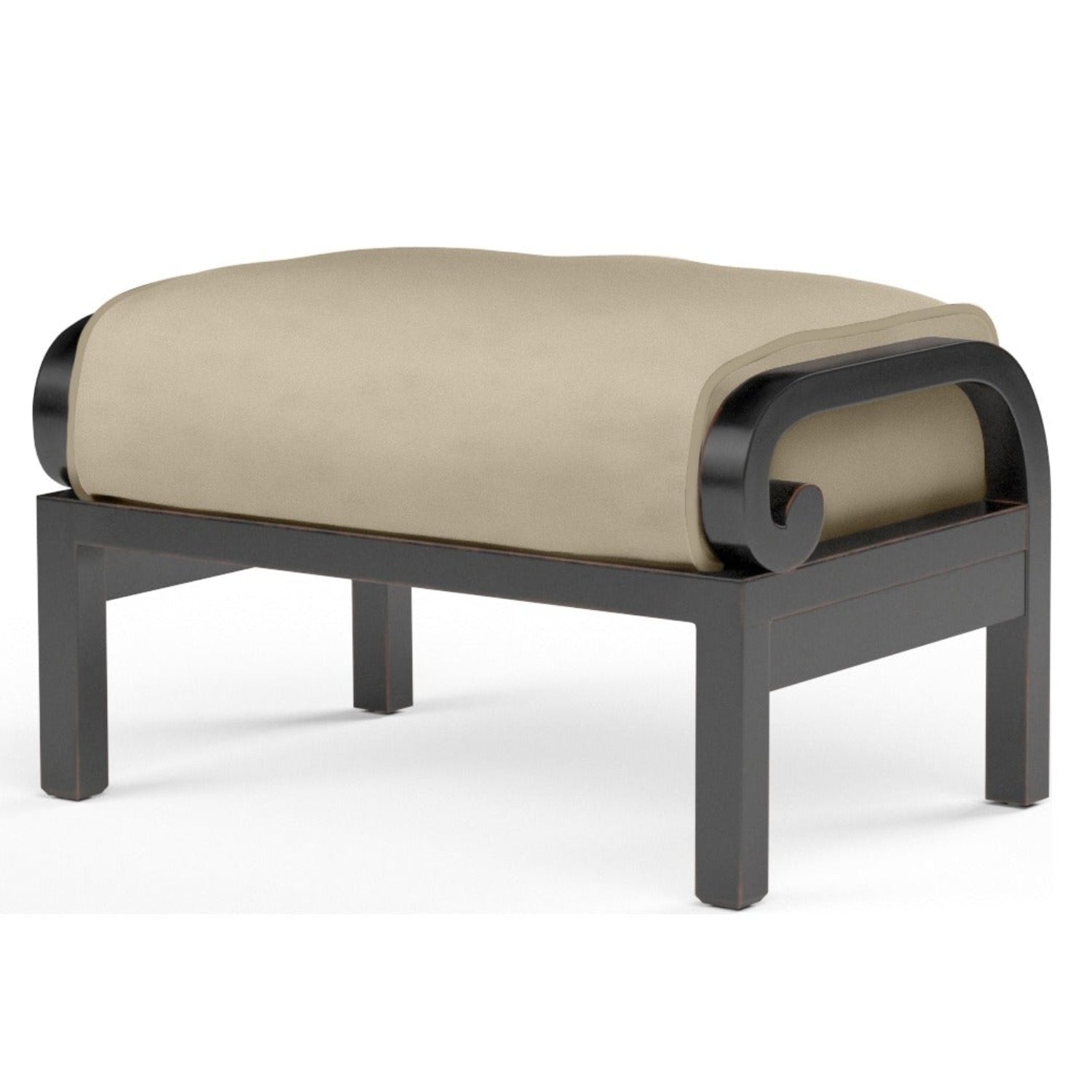 Sunset West Monterey Linen Stone w/Selt Welt Outdoor Ottoman