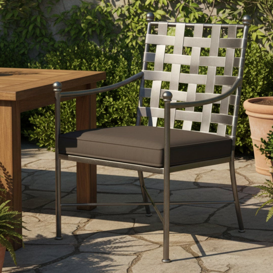 Sunset West Provence Spectrum Carbon w/Self Welt Outdoor Dining Chair Set of 2