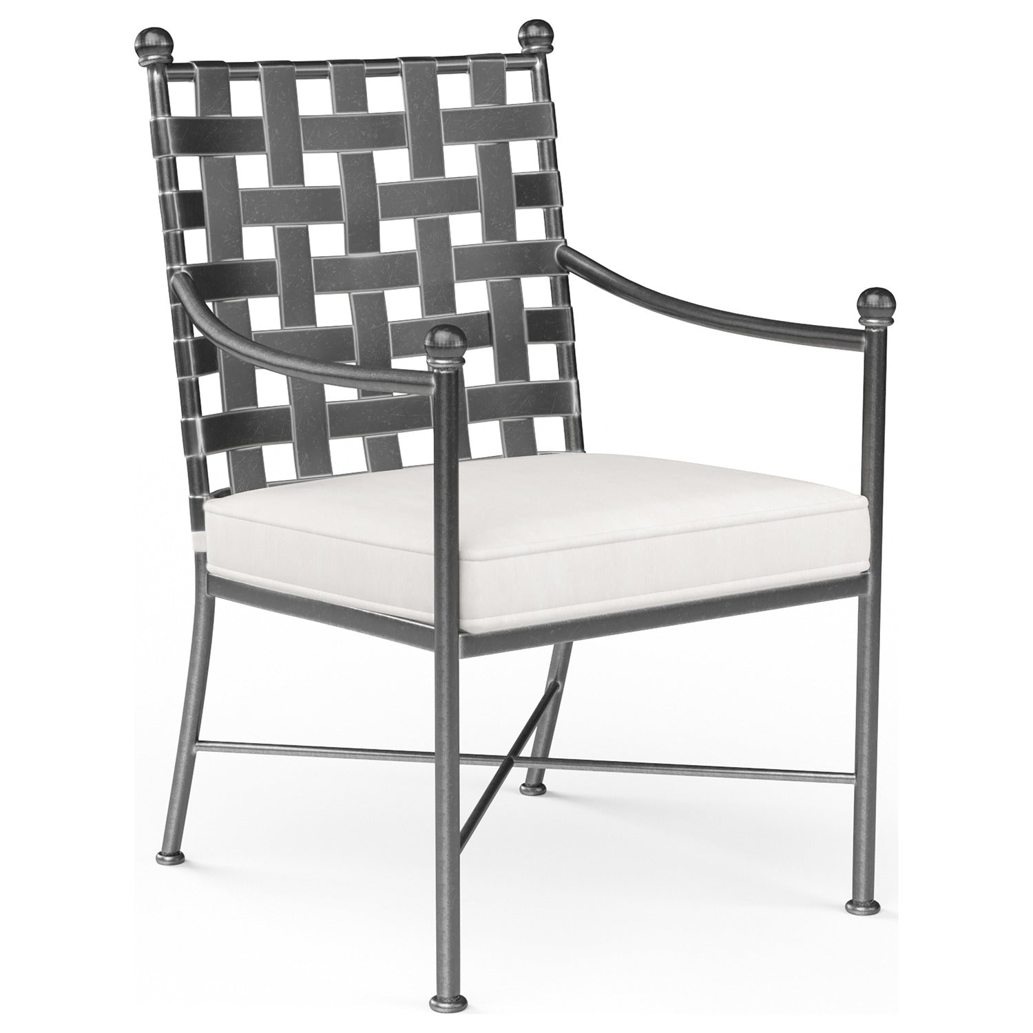 Sunset West Provence Canvas White w/Self Welt Outdoor Dining Chair Set of 2