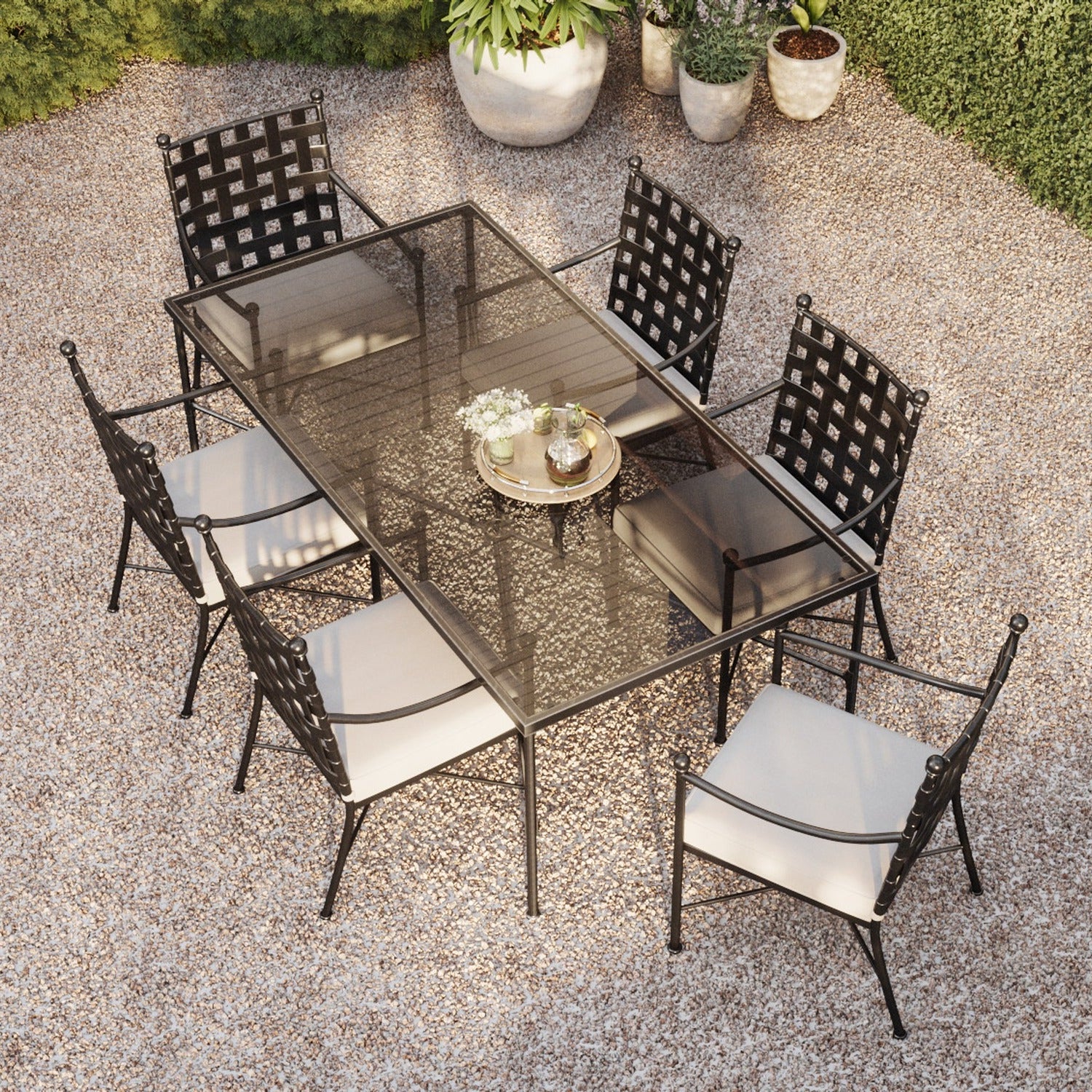 Sunset West Provence Canvas Flax w/Self Welt Outdoor Dining Chair Set of 2