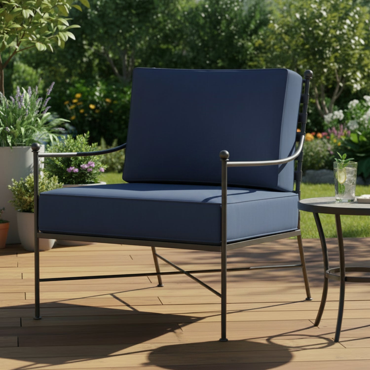 Sunset West Provence Spectrum Indigo w/Self Welt Outdoor Club Chair