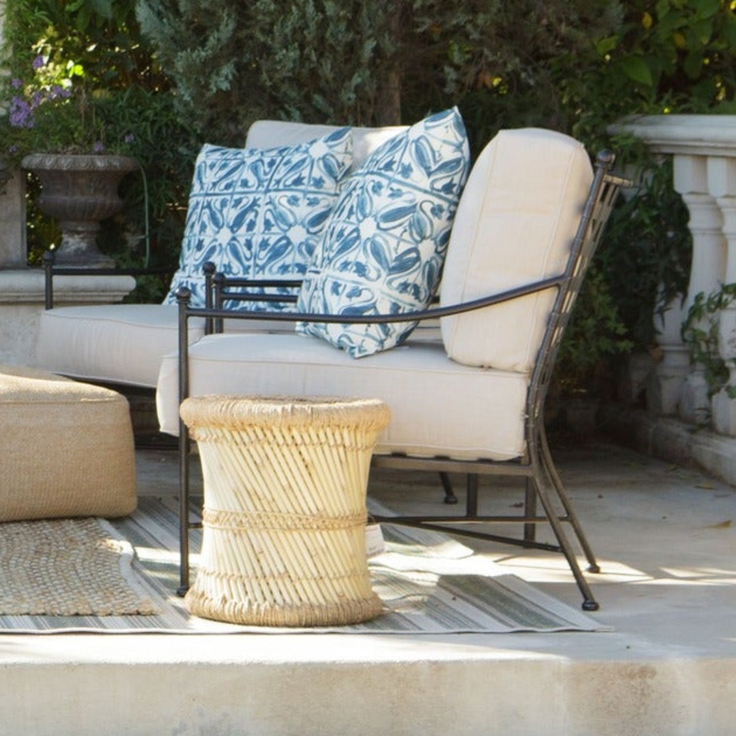 Sunset West Provence Canvas Natural w/Contrast Spectrum Carbon Welt Outdoor Club Chair