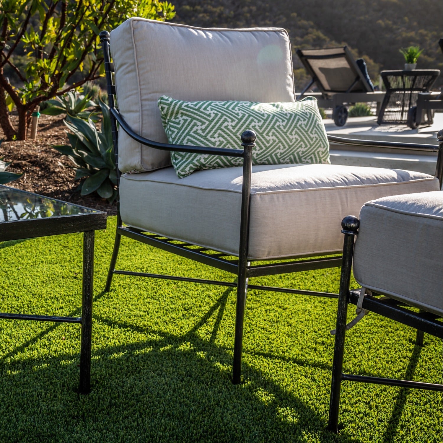 Sunset West Provence Canvas White w/Self Welt Outdoor Club Chair
