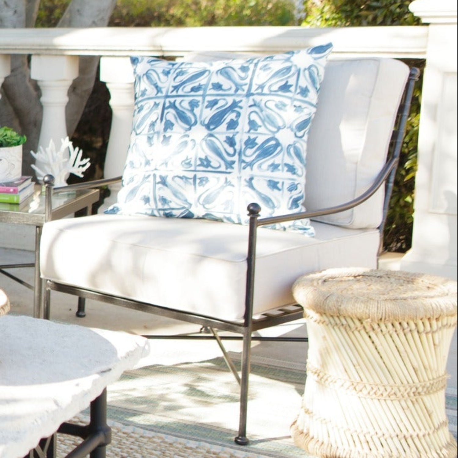 Sunset West Provence Canvas White w/Self Welt Outdoor Club Chair