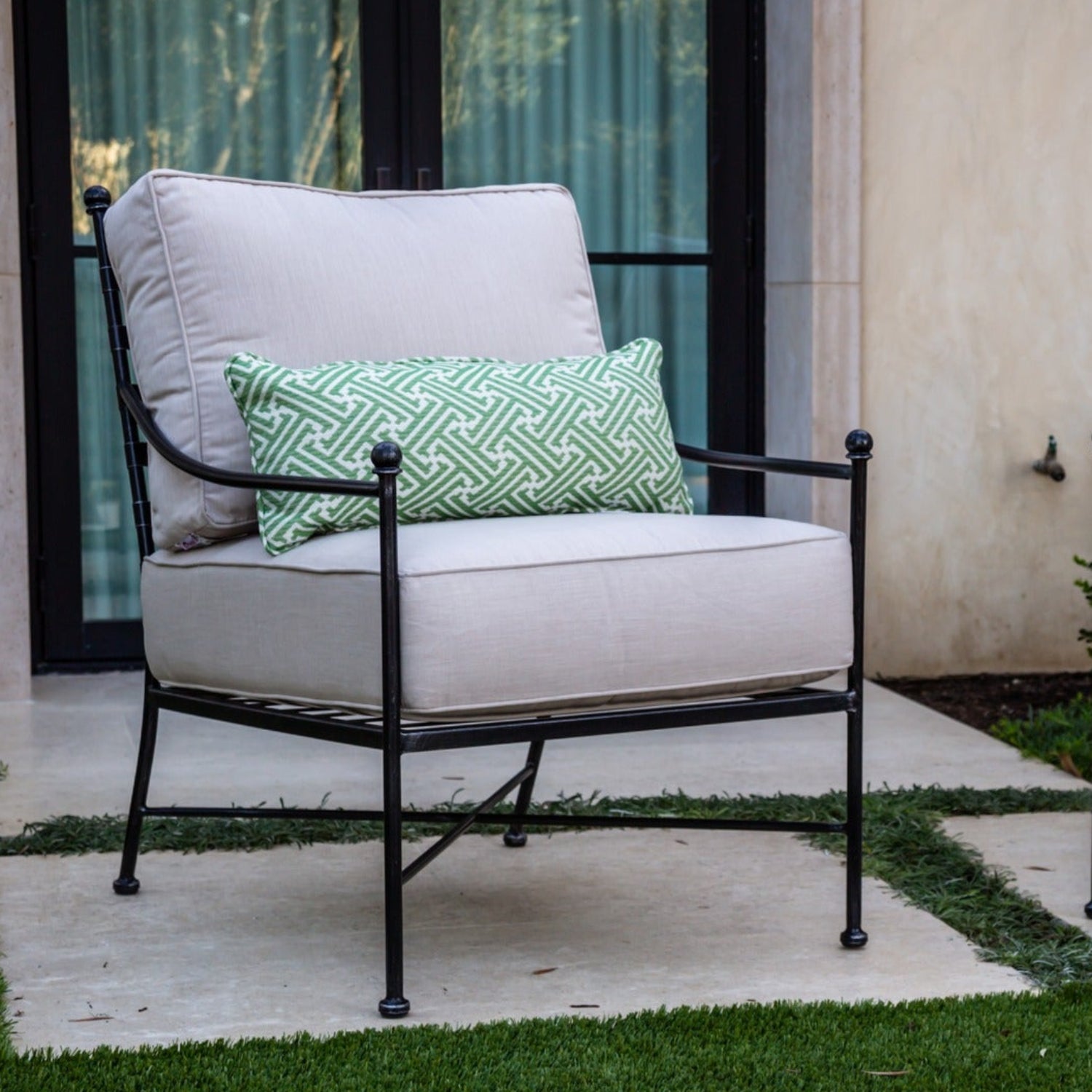 Sunset West Provence Canvas Flax w/Self Welt Outdoor Club Chair