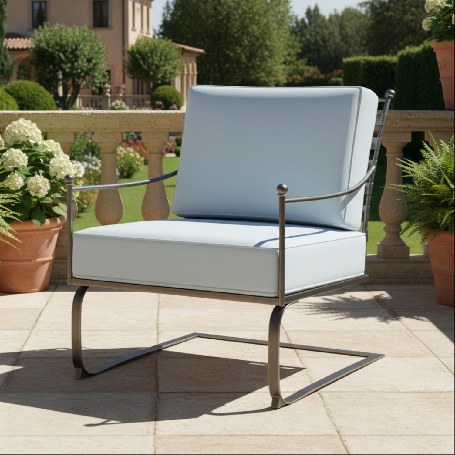 Sunset West Provence Canvas Skyline w/Self Welt Club Outdoor Rocker