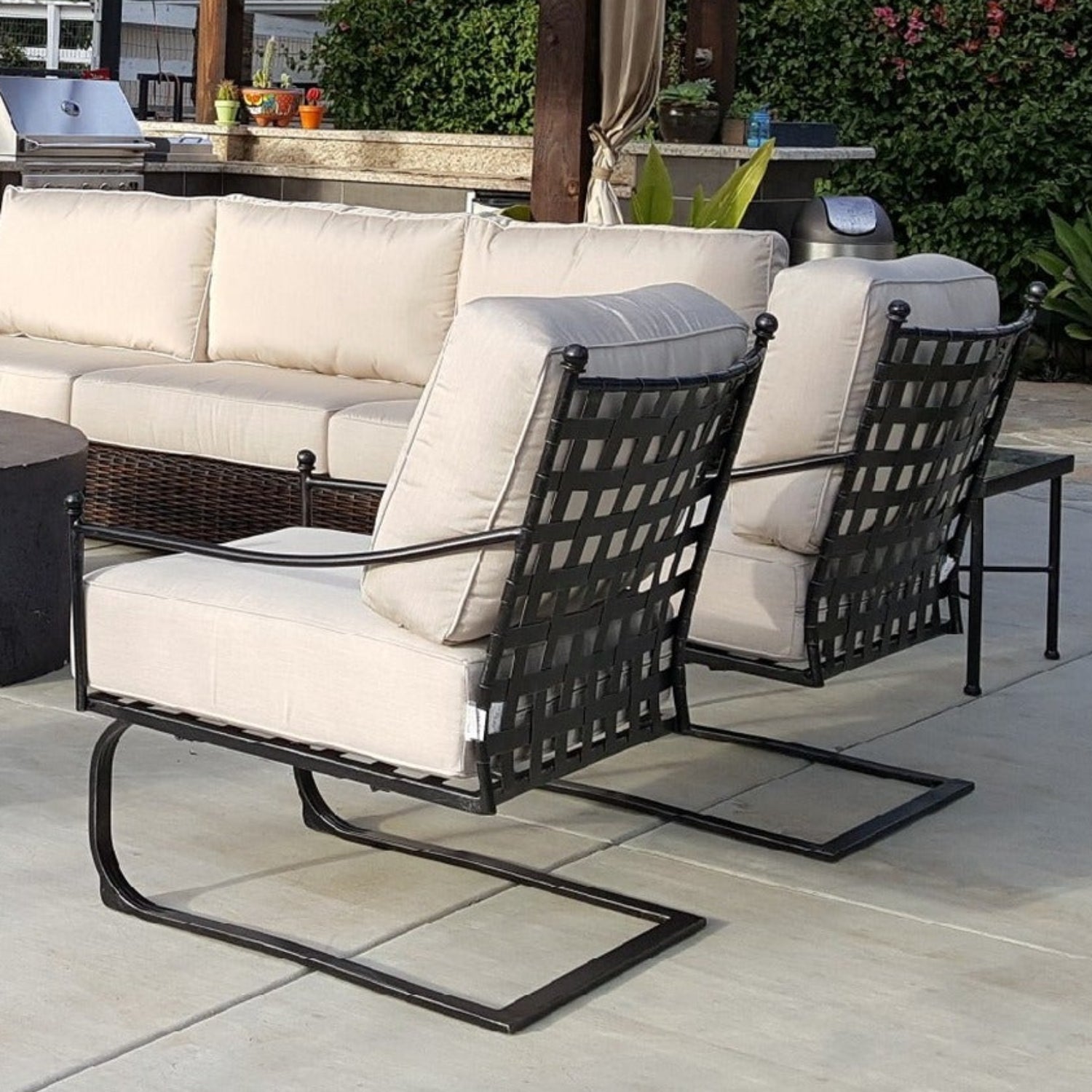 Sunset West Provence Canvas White w/Self Welt Club Outdoor Rocker