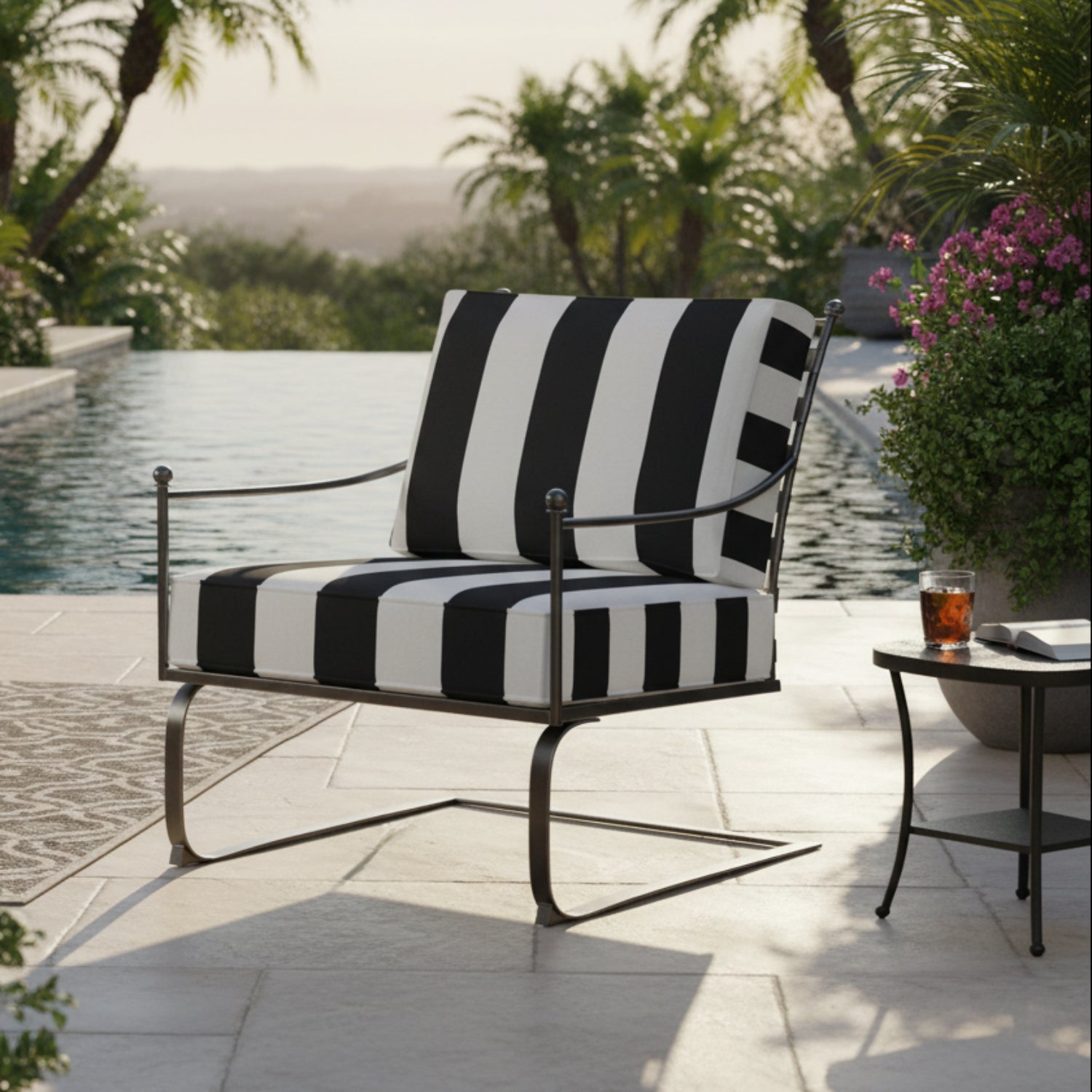 Sunset West Provence Cabana Classic w/Self Welt Club Outdoor Rocker
