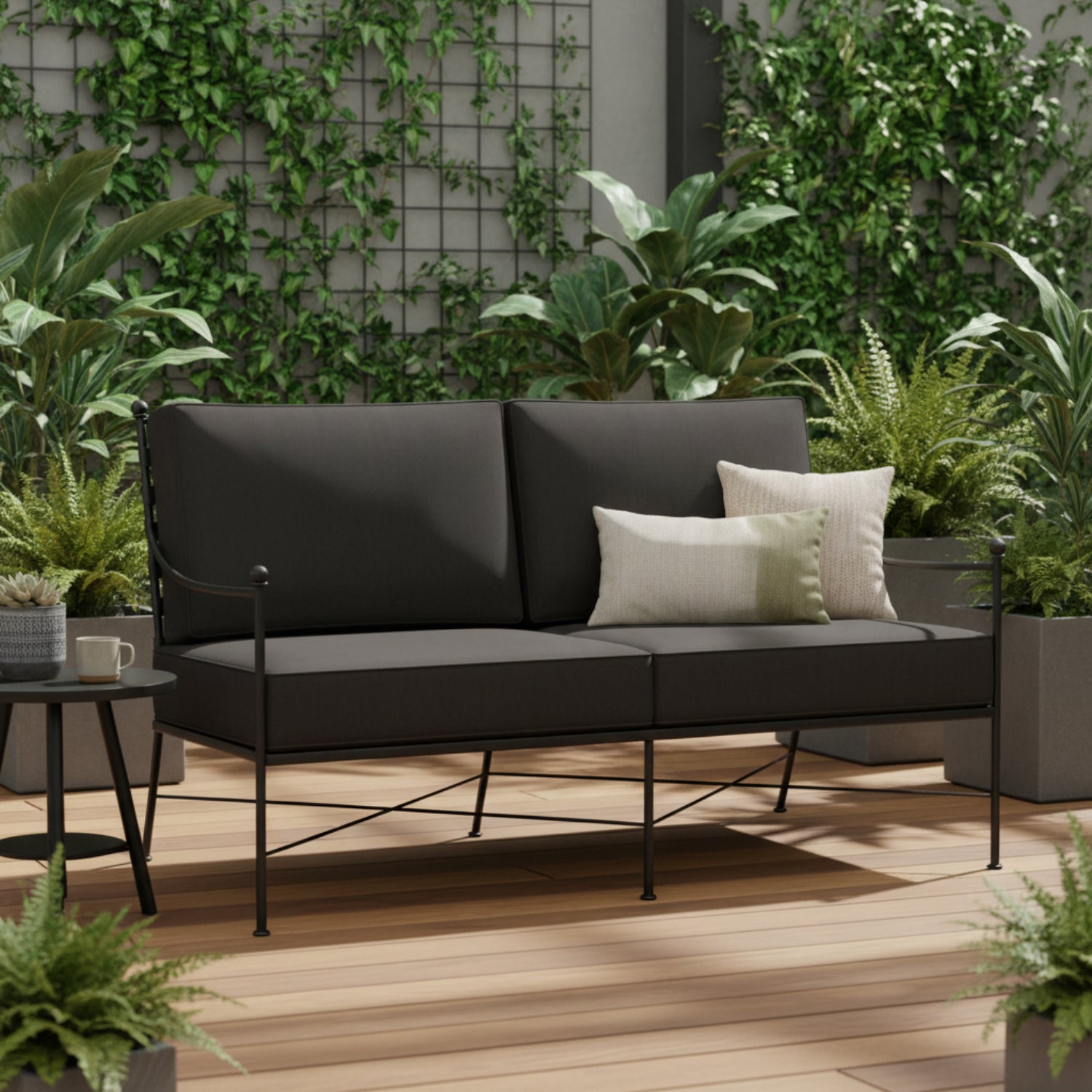 Sunset West Provence Spectrum Carbon w/Self Welt Outdoor Loveseat
