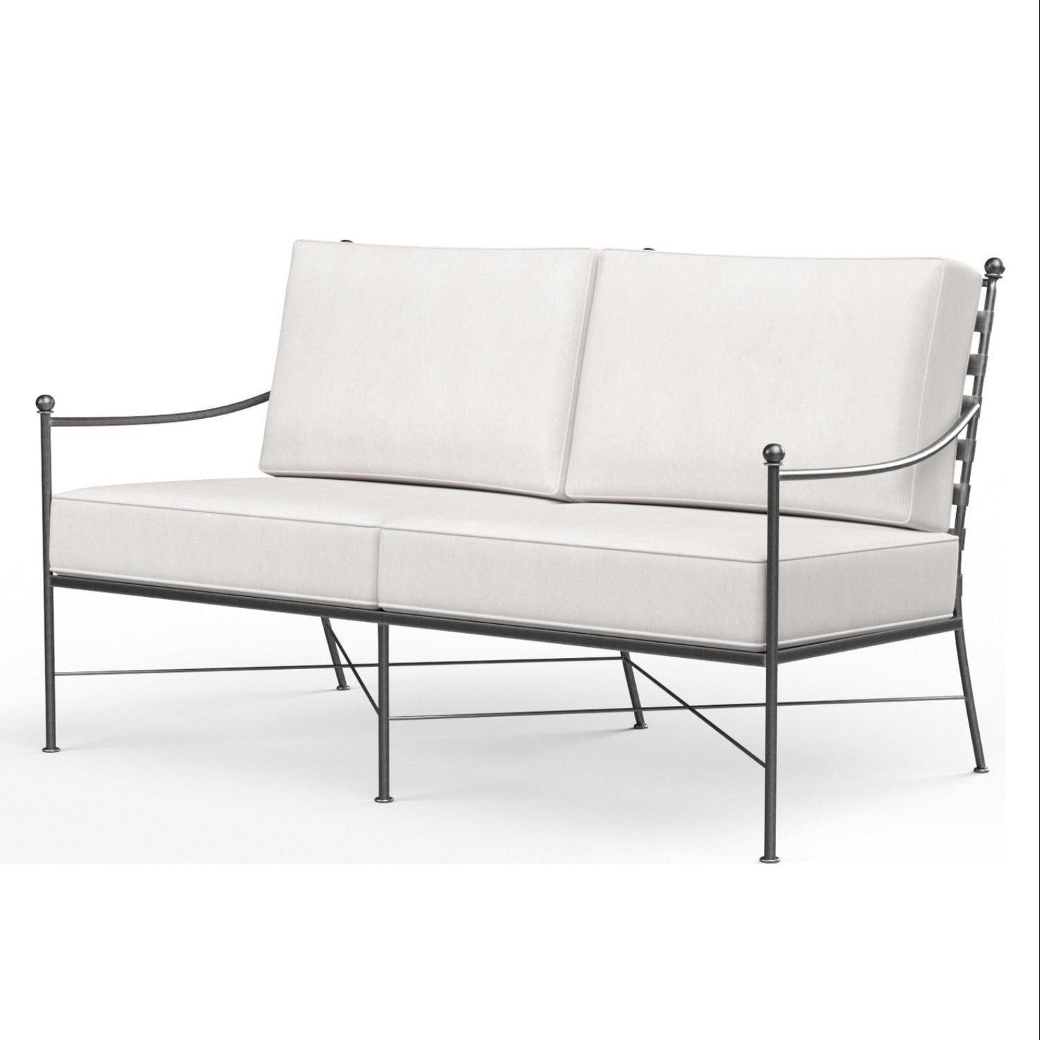 Sunset West Provence Canvas White w/Self Welt Outdoor Loveseat