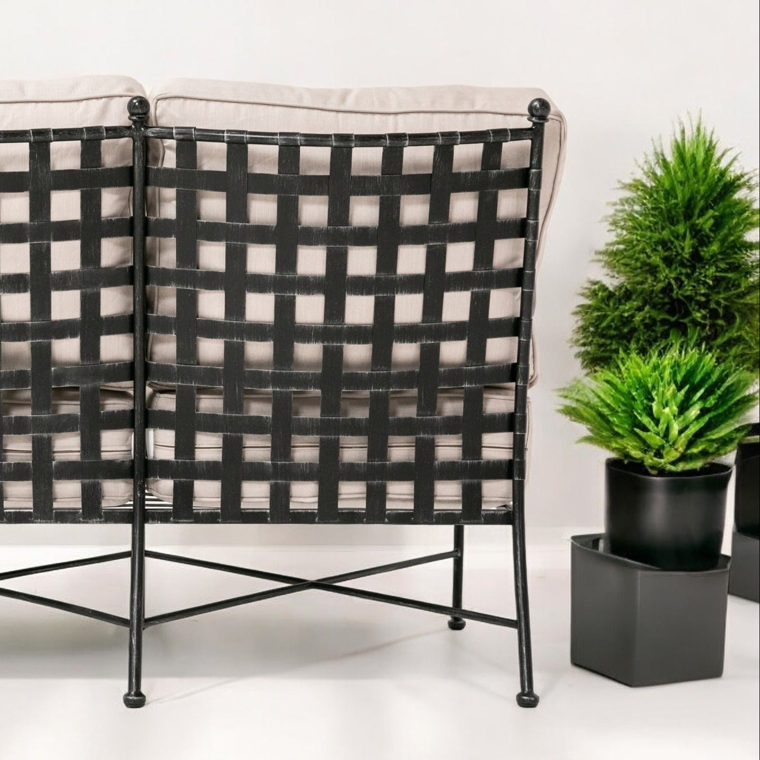 Sunset West Provence Canvas White w/Self Welt Outdoor Sofa