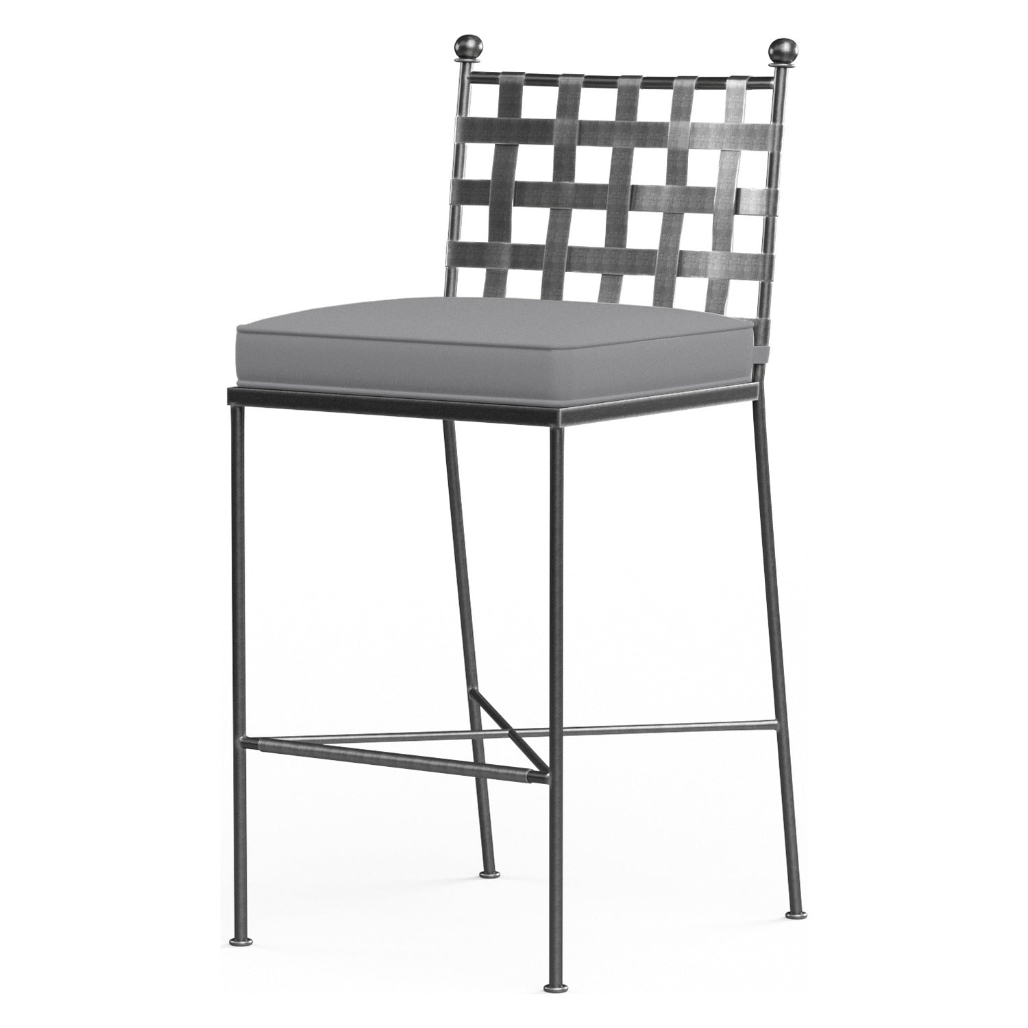 Sunset West Provence Canvas Granite w/Self Welt Outdoor Barstool Set of 2