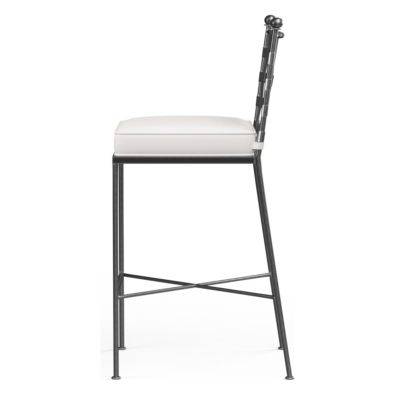Sunset West Provence Canvas Flax w/Self Welt Outdoor Barstool Set of 2