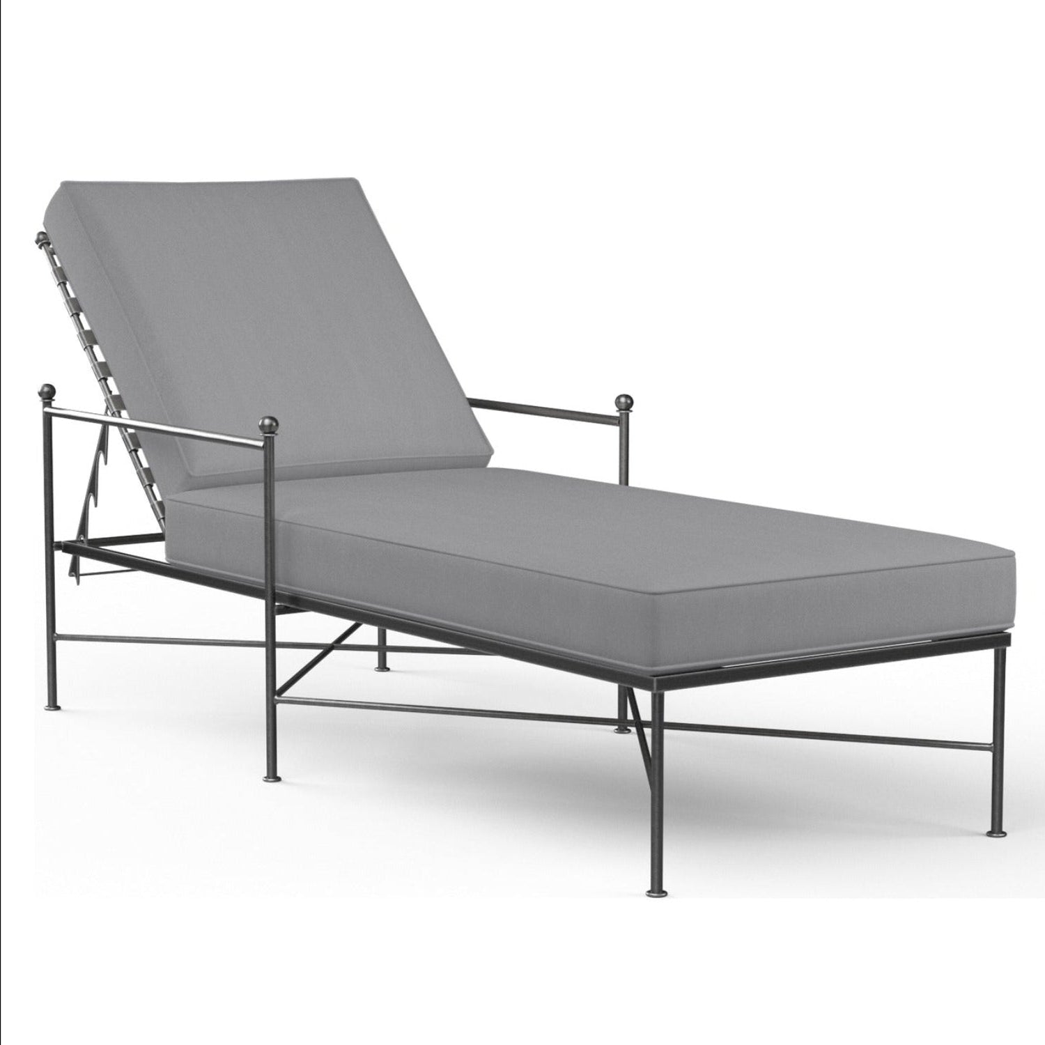Sunset West Provence Canvas Granite w/Self Welt Outdoor Chaise Lounge