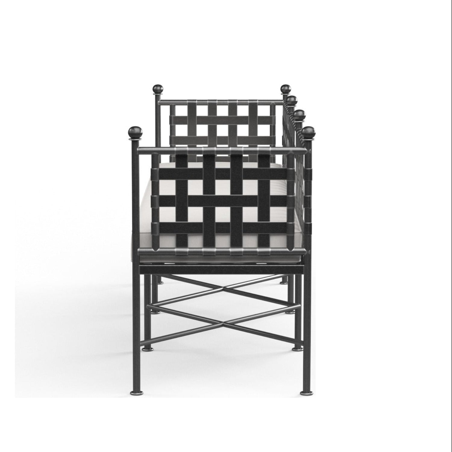 Sunset West Provence Canvas White w/Self Welt Garden Outdoor Bench