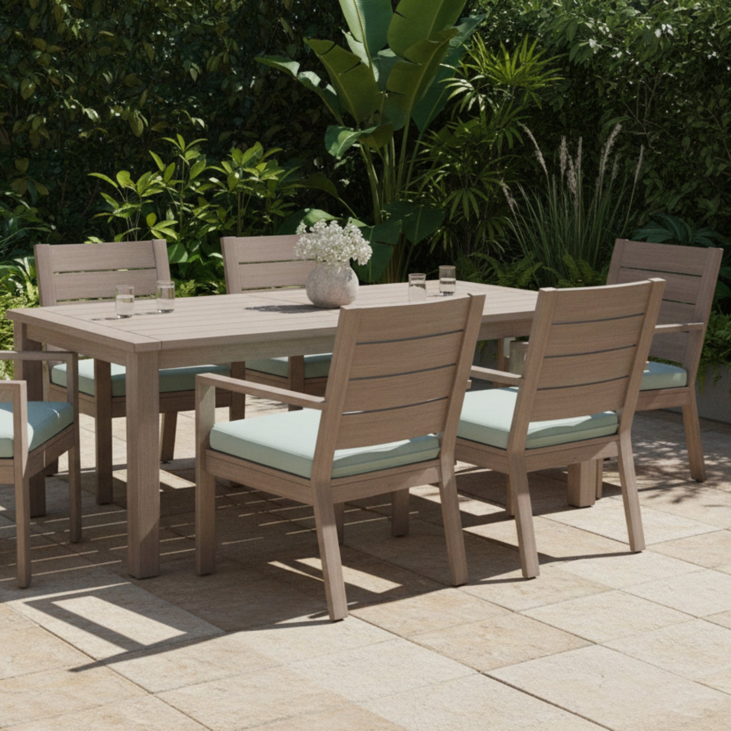 Sunset West Laguna Cast Mist Outdoor Dining Chair Set of 2