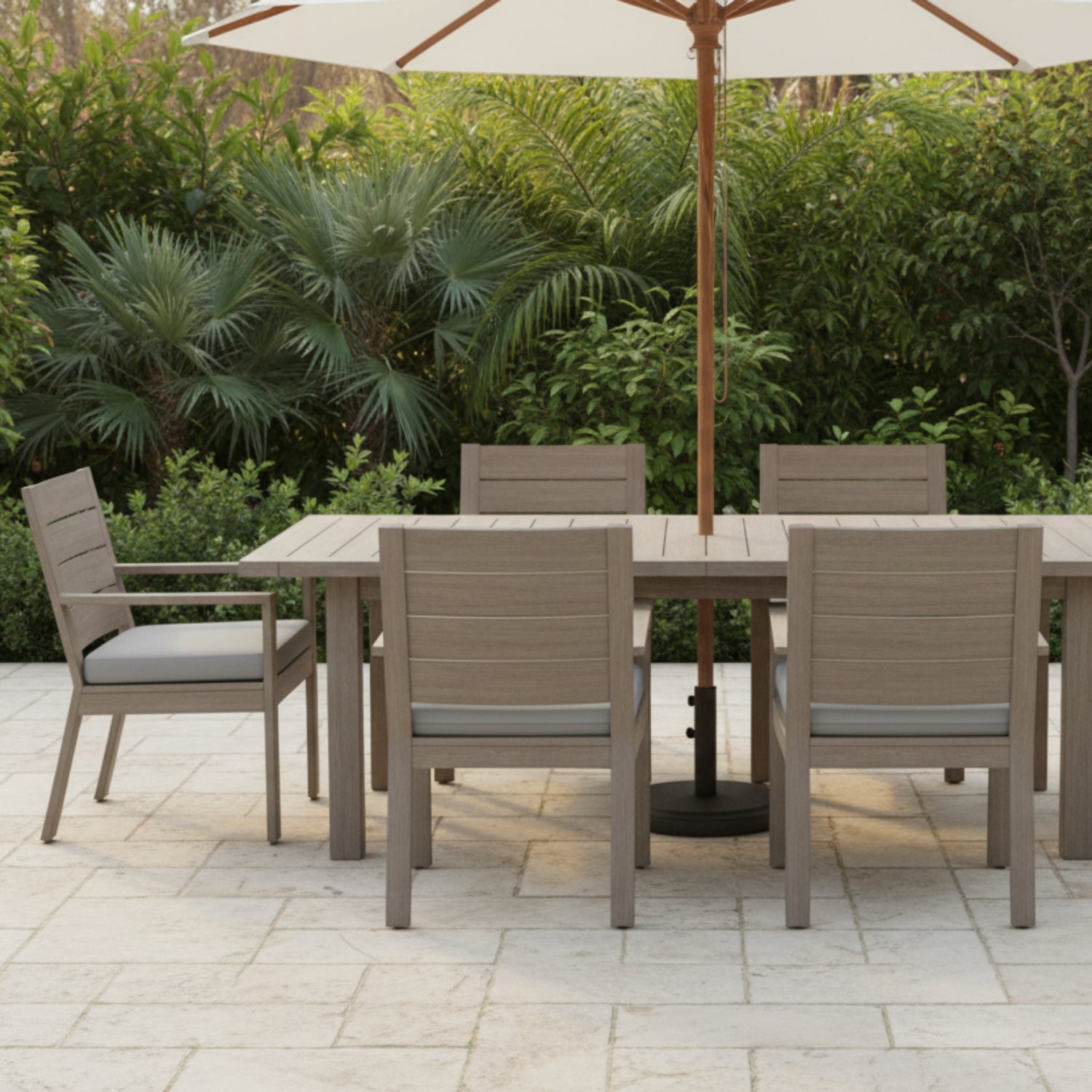 Sunset West Laguna Canvas Granite Outdoor Dining Chair Set of 2