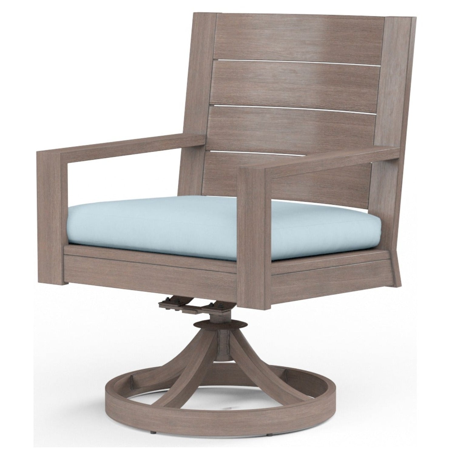 Sunset West Laguna Canvas Skyline Outdoor Swivel Dining Chair Set of 2
