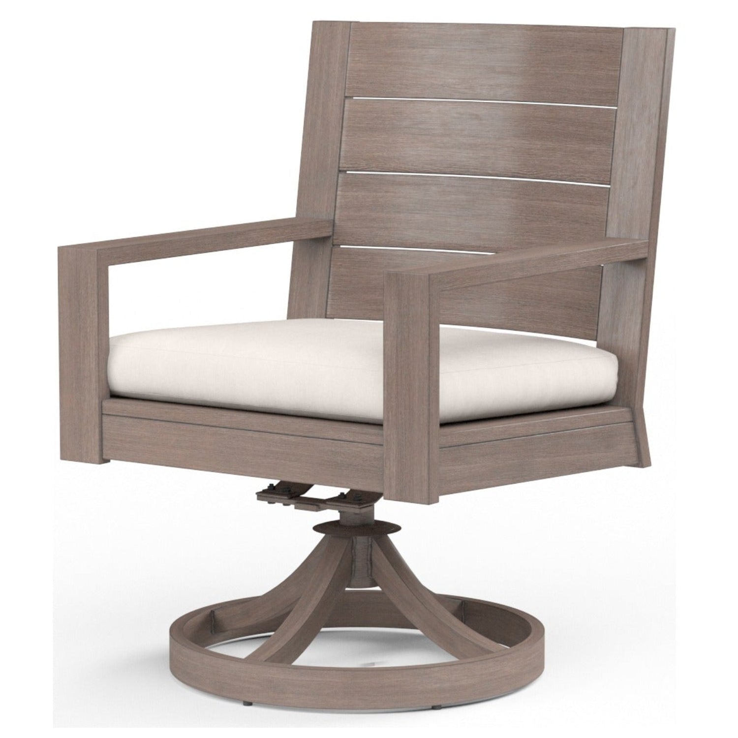 Sunset West Laguna Canvas Natural Outdoor Swivel Dining Chair Set of 2