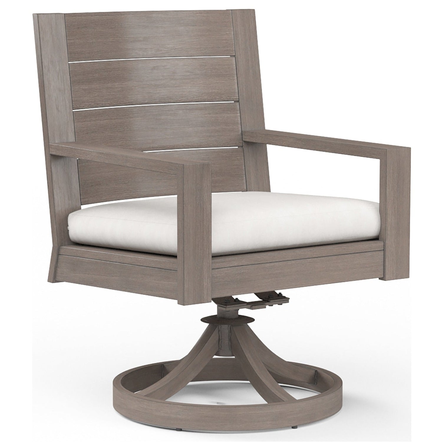 Sunset West Laguna Canvas Flax Outdoor Swivel Dining Chair Set of 2