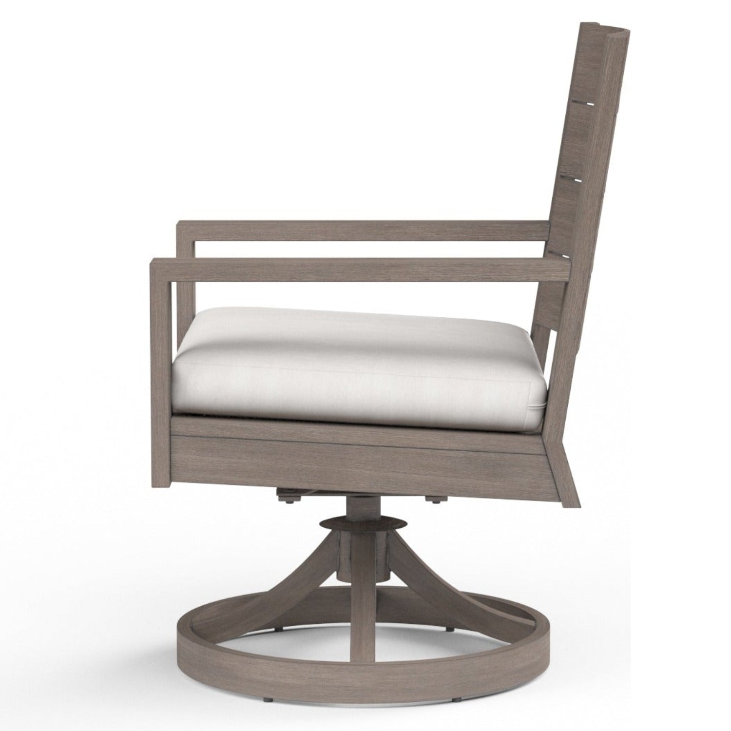 Sunset West Laguna Canvas Flax Outdoor Swivel Dining Chair Set of 2