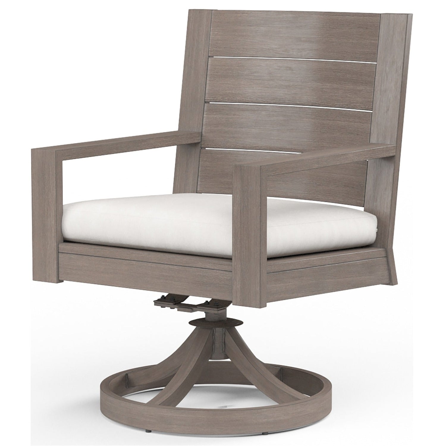 Sunset West Laguna Canvas Flax Outdoor Swivel Dining Chair Set of 2