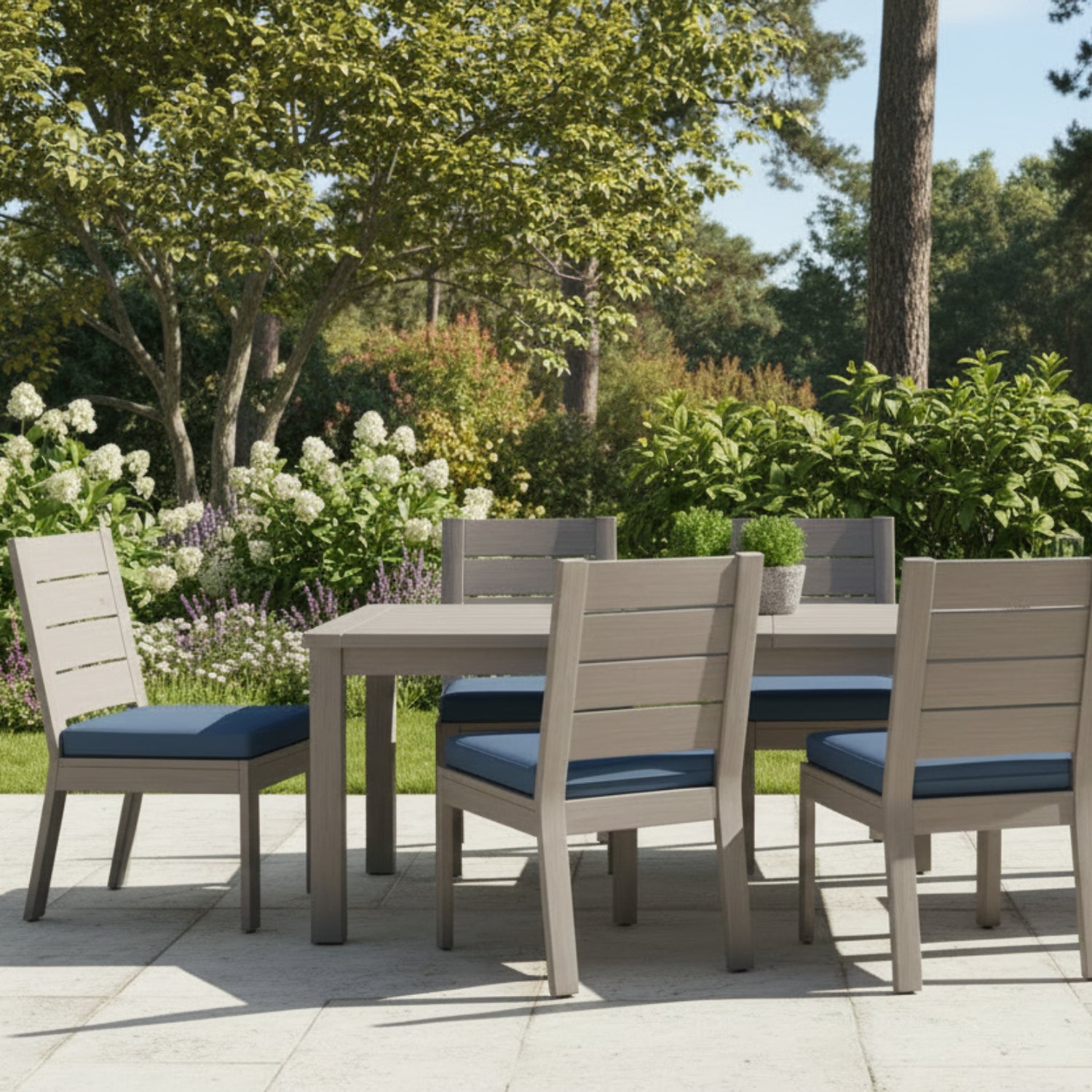 Sunset West Laguna Spectrum Indigo Outdoor Armless Dining Chair Set of 2