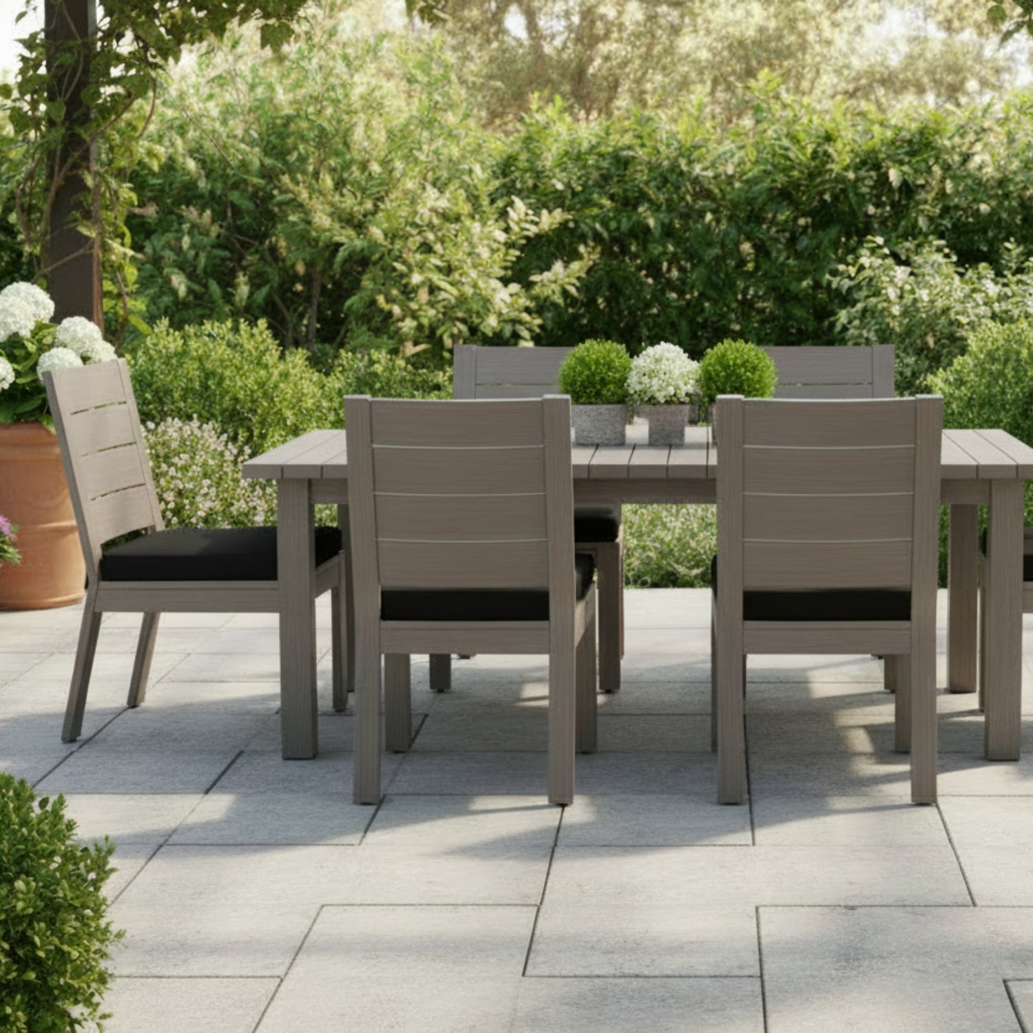 Sunset West Laguna Spectrum Carbon Outdoor Armless Dining Chair Set of 2