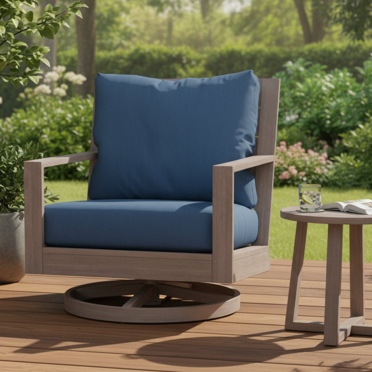 Sunset West Laguna Spectrum Indigo Outdoor Swivel Club Rocker