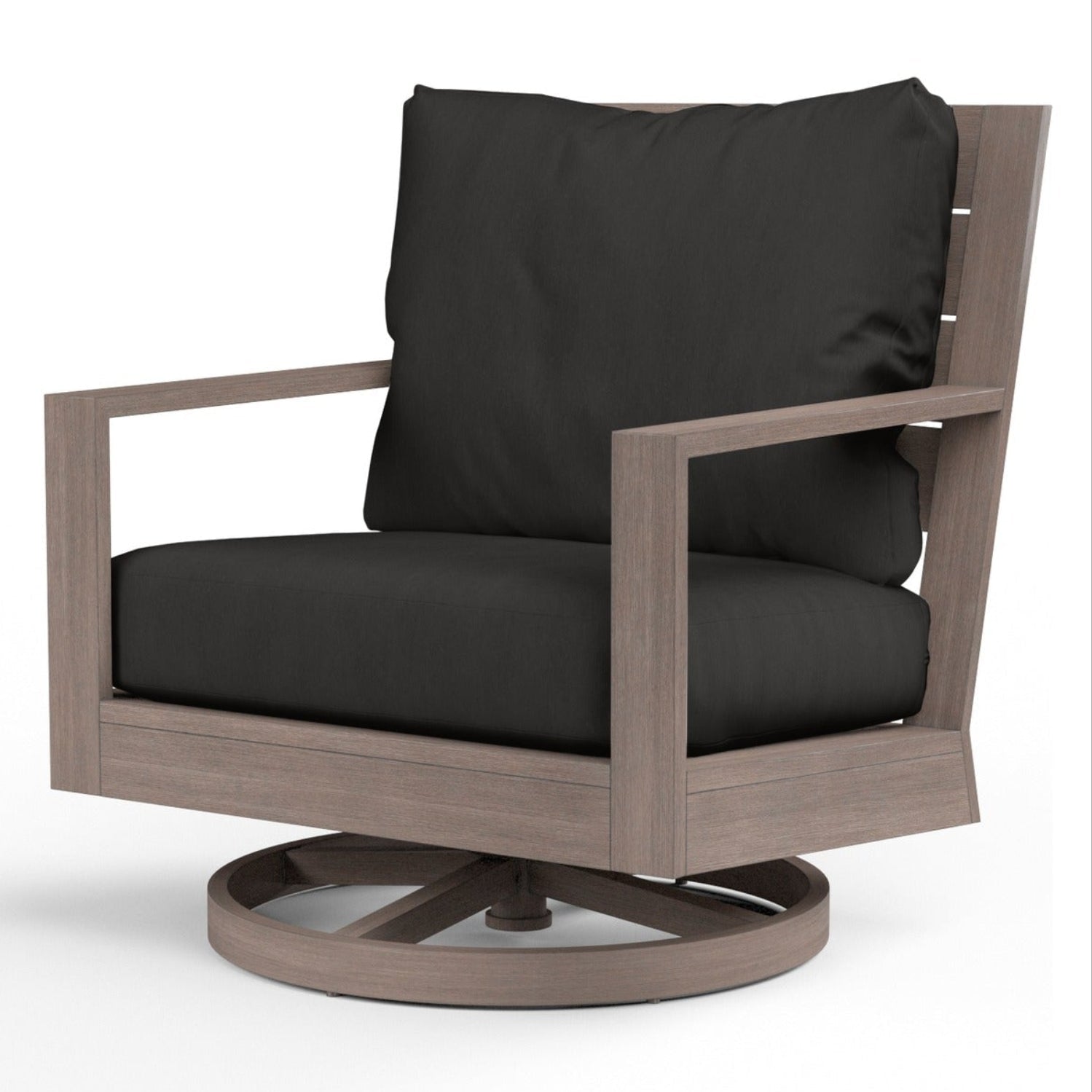 Sunset West Laguna Spectrum Carbon Outdoor Swivel Club Rocker, Fully welded, scratch-resistant powder-coated, front view