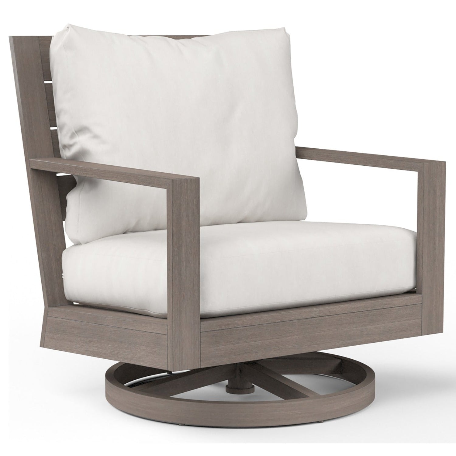 Sunset West Laguna Canvas Flax Outdoor Swivel Club Rocker