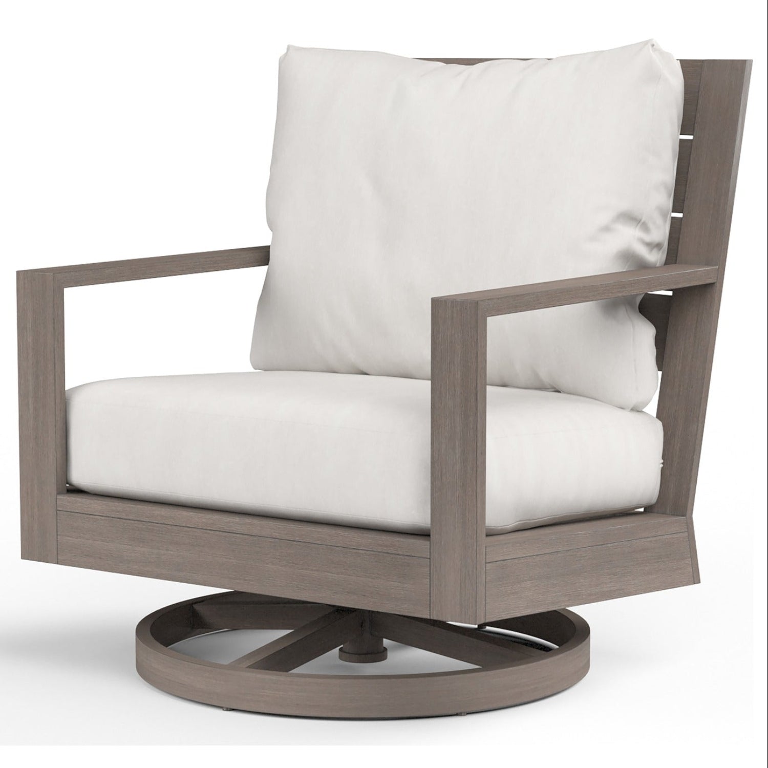 Sunset West Laguna Canvas Flax Outdoor Swivel Club Rocker