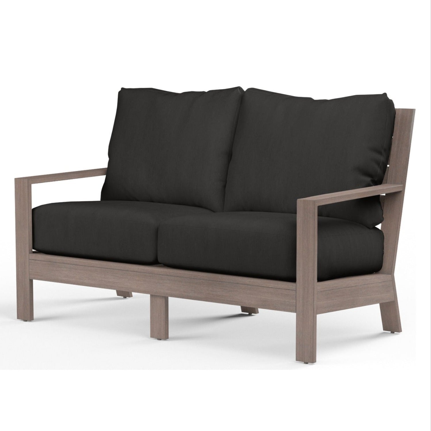 Sunset West Laguna Spectrum Carbon Outdoor Loveseat, Fully welded, scratch-resistant powder-coated, front view