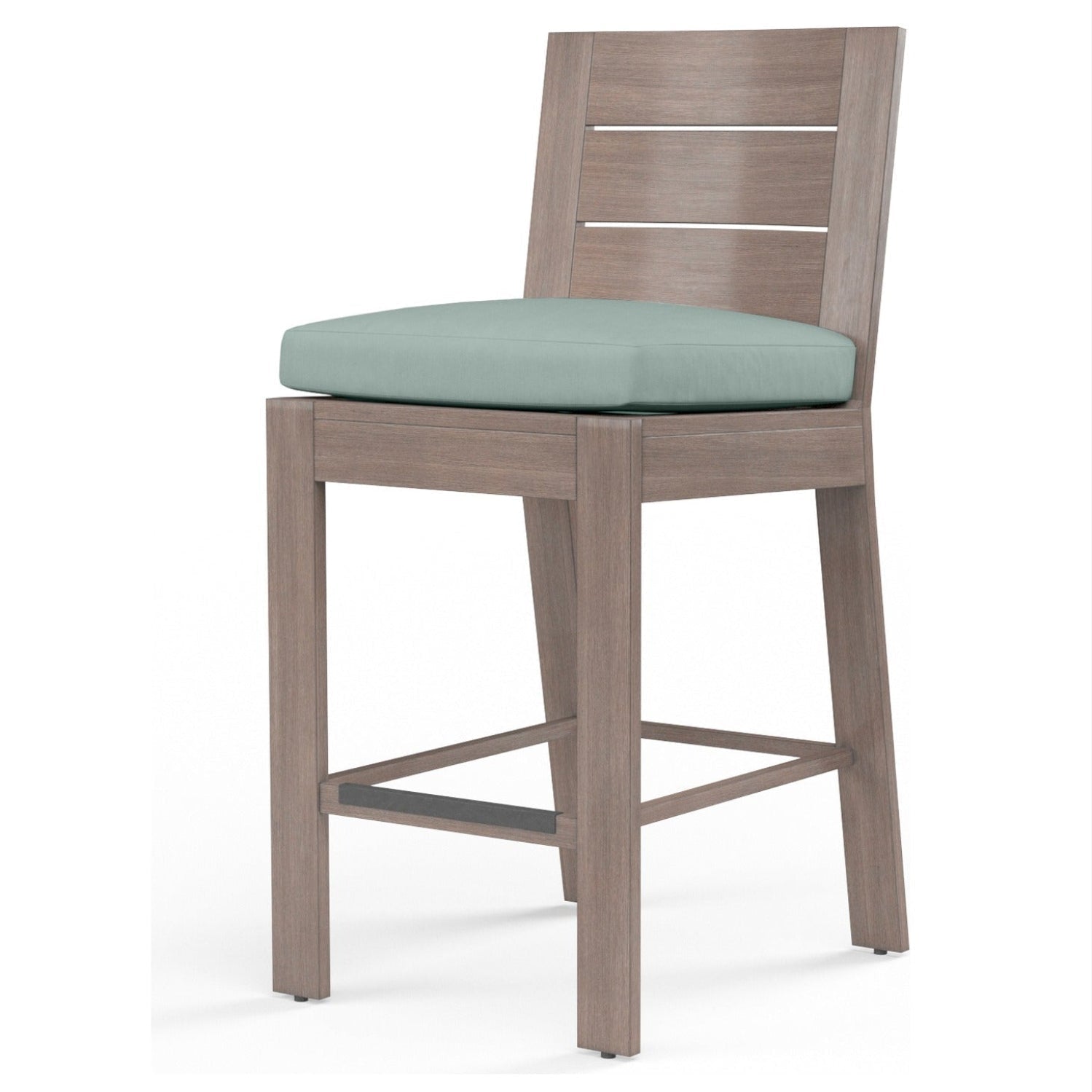 Sunset West Laguna Cast Mist Outdoor Barstool Set of 2, Fully welded, scratch-resistant powder-coated, front view