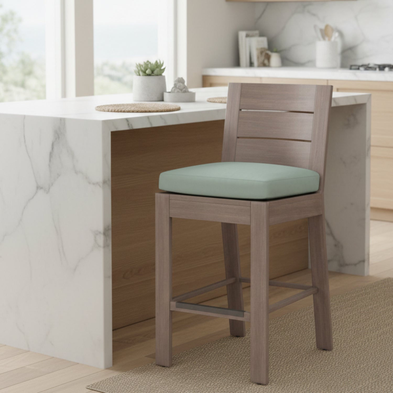 Sunset West Laguna Cast Mist Outdoor Counter Stool Set of 2