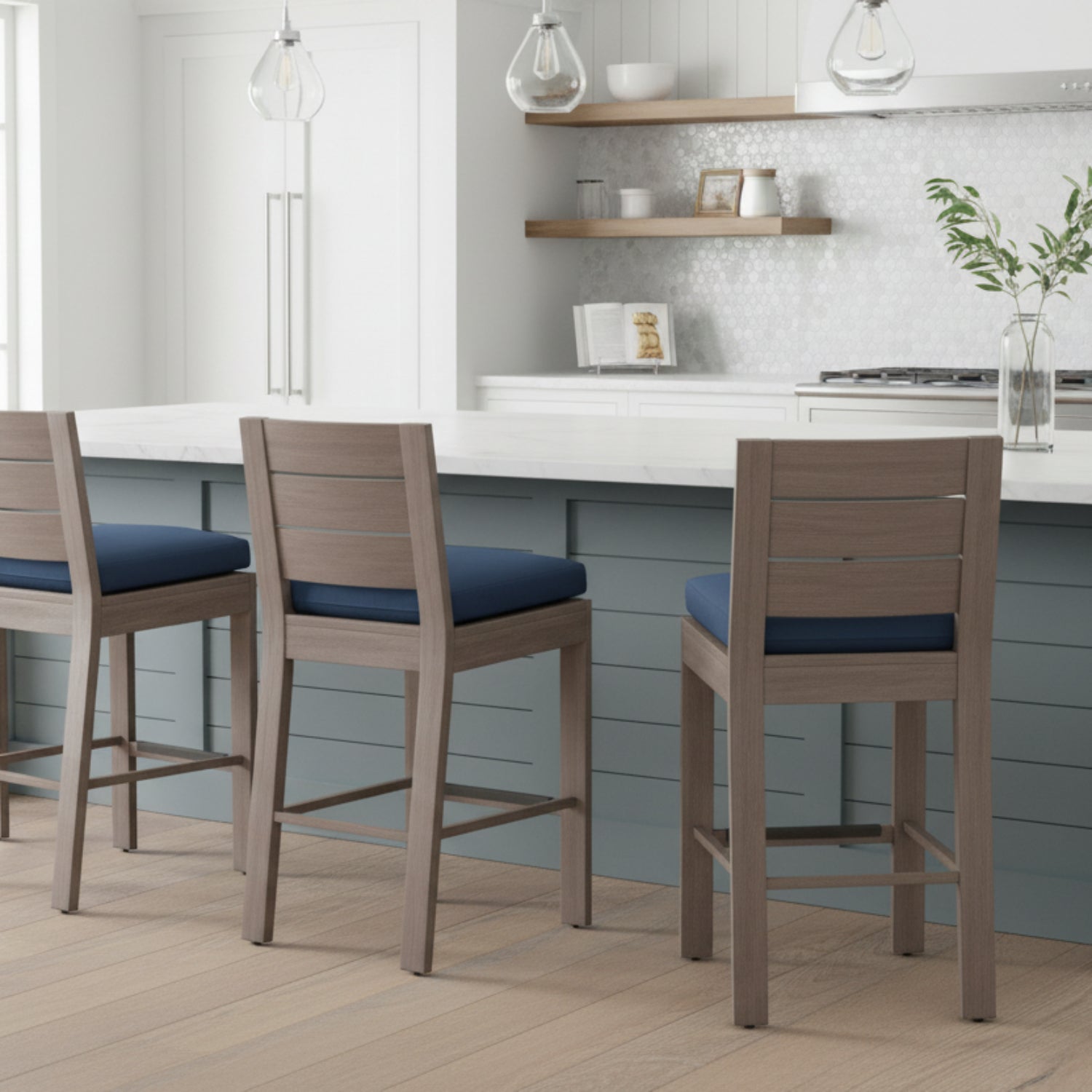 Sunset West Laguna Spectrum Indigo Outdoor Counter Stool Set of 2