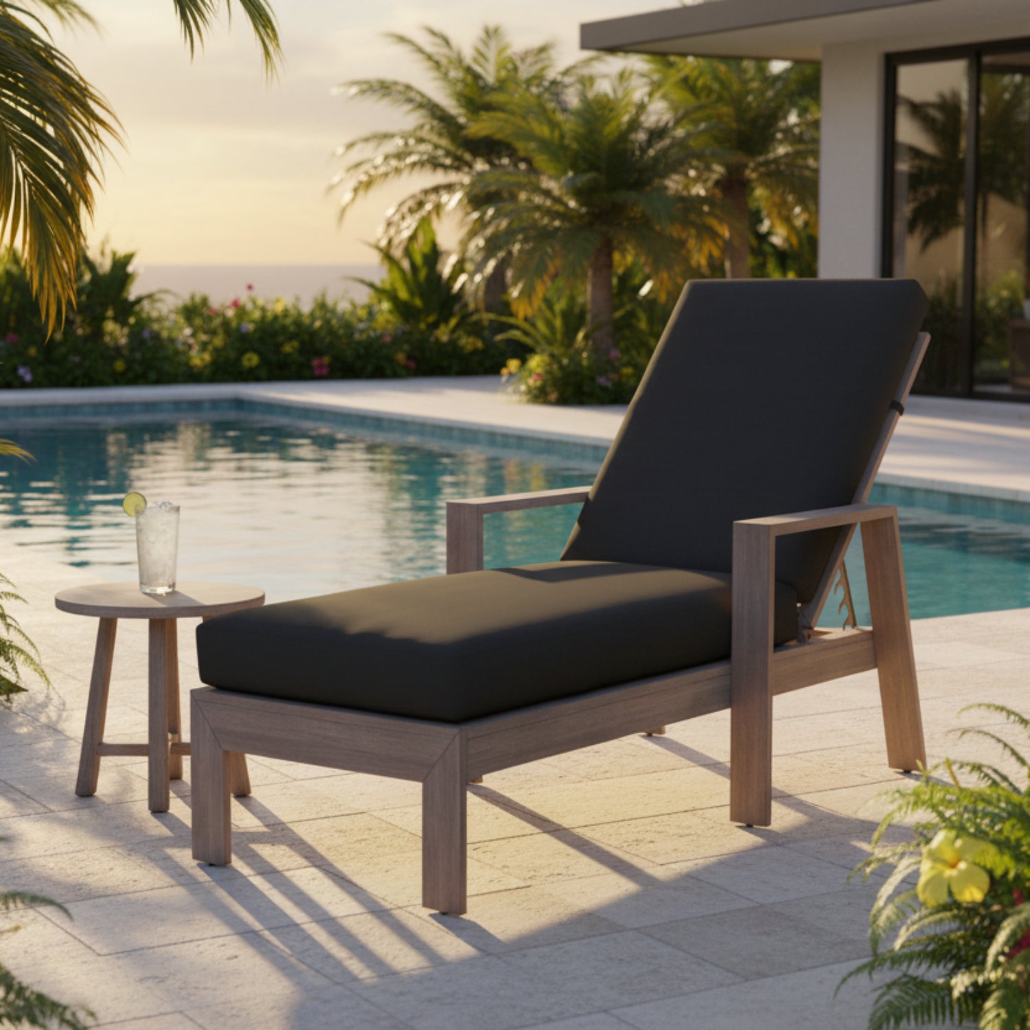 Sunset West Laguna Spectrum Carbon Outdoor Chaise Lounge