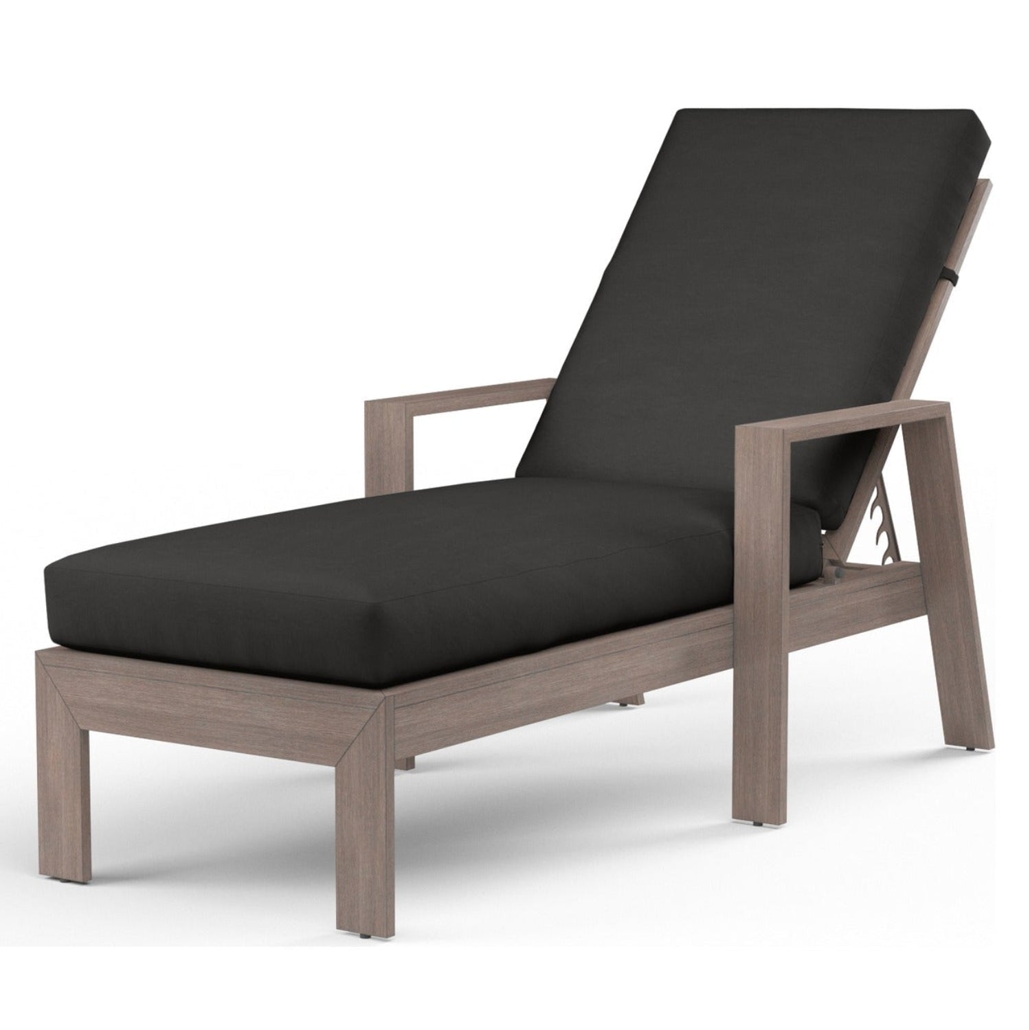 Sunset West Laguna Spectrum Carbon Outdoor Chaise Lounge, Fully welded, scratch-resistant powder-coated, front view