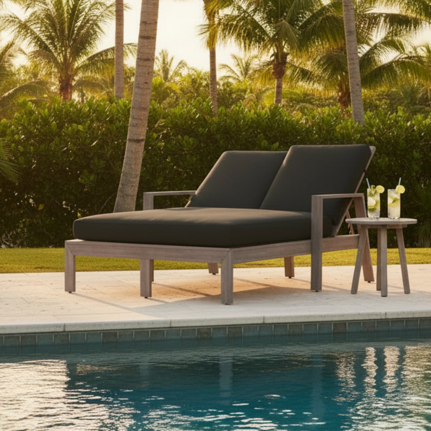 Sunset West Laguna Spectrum Carbon Double Outdoor Chaise Lounge