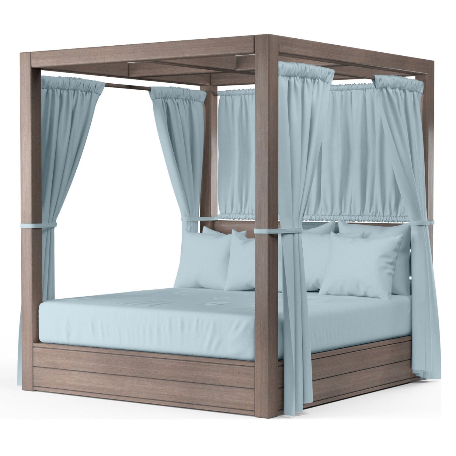 Sunset West Laguna Canvas Skyline Resort King Outdoor Daybed, Fully welded, scratch-resistant powder-coated, front view