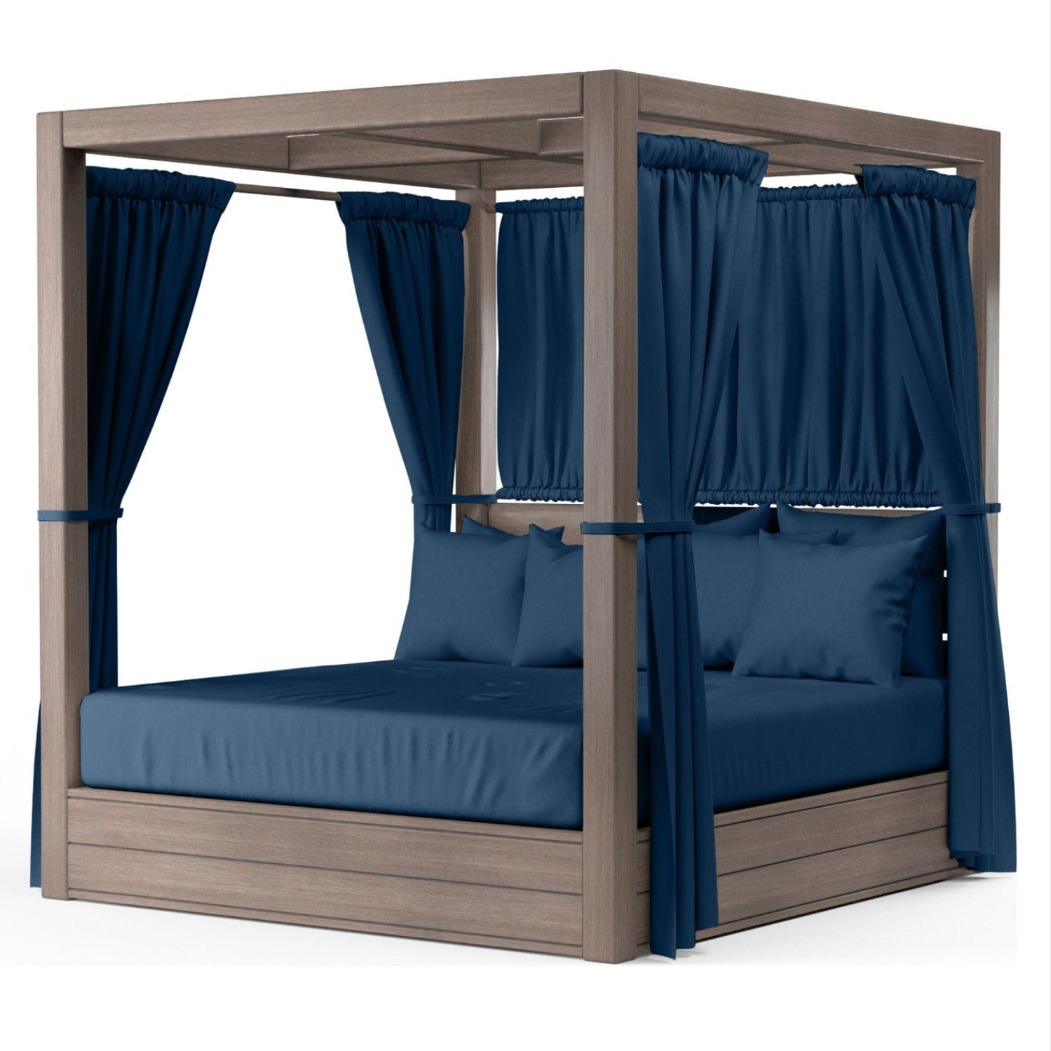 Sunset West Laguna Spectrum Indigo Resort King Outdoor Daybed, Fully welded, scratch-resistant powder-coated, front view