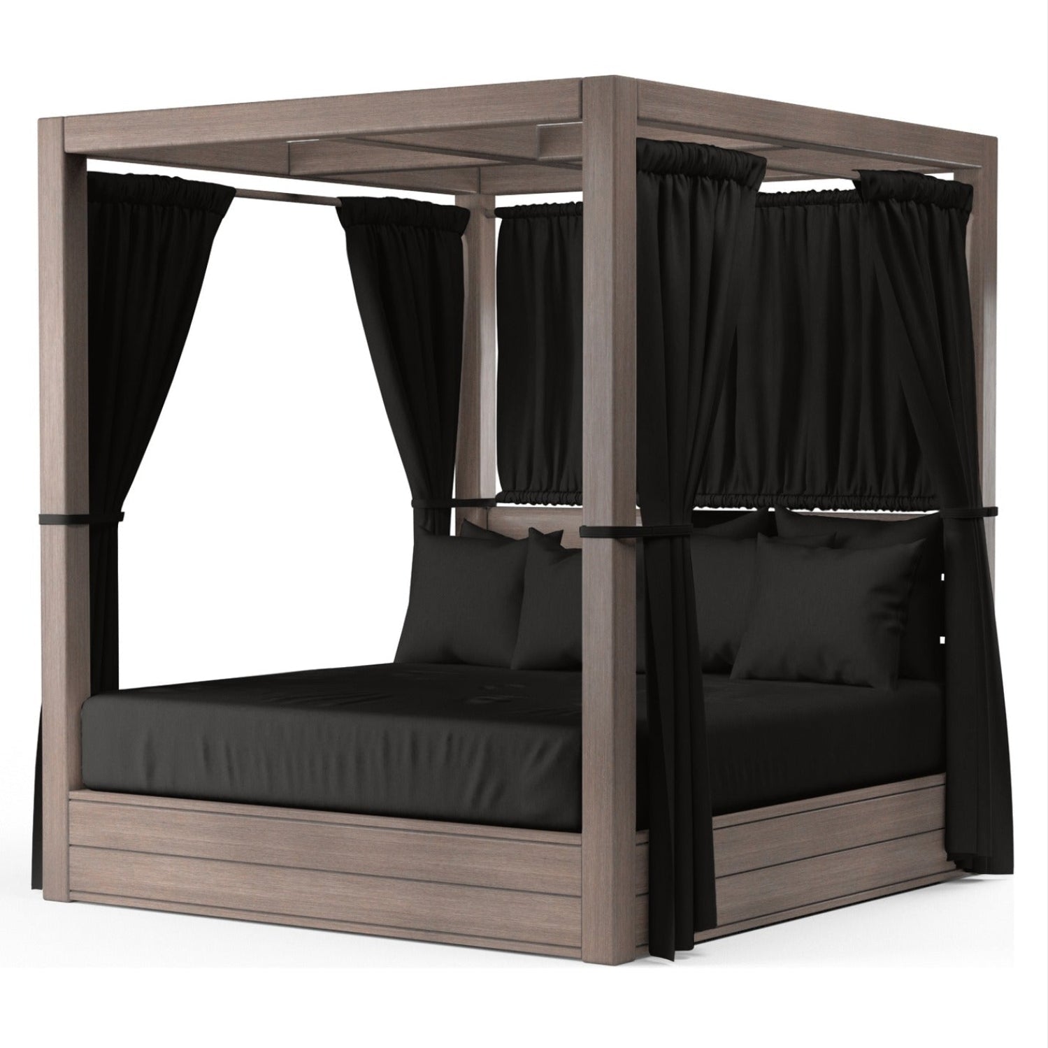 Sunset West Laguna Spectrum Carbon Resort King Outdoor Daybed, Fully welded, scratch-resistant powder-coated, front view